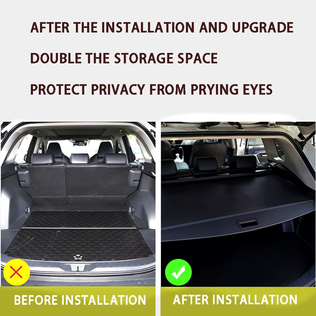 Premium Retractable Cargo Cover for 2007-2015 Audi Q7 - Trunk Security Shade, Privacy Screen & UV Protection - Perfect for Road Trips, Grocery Hauling and Vehicle Security
