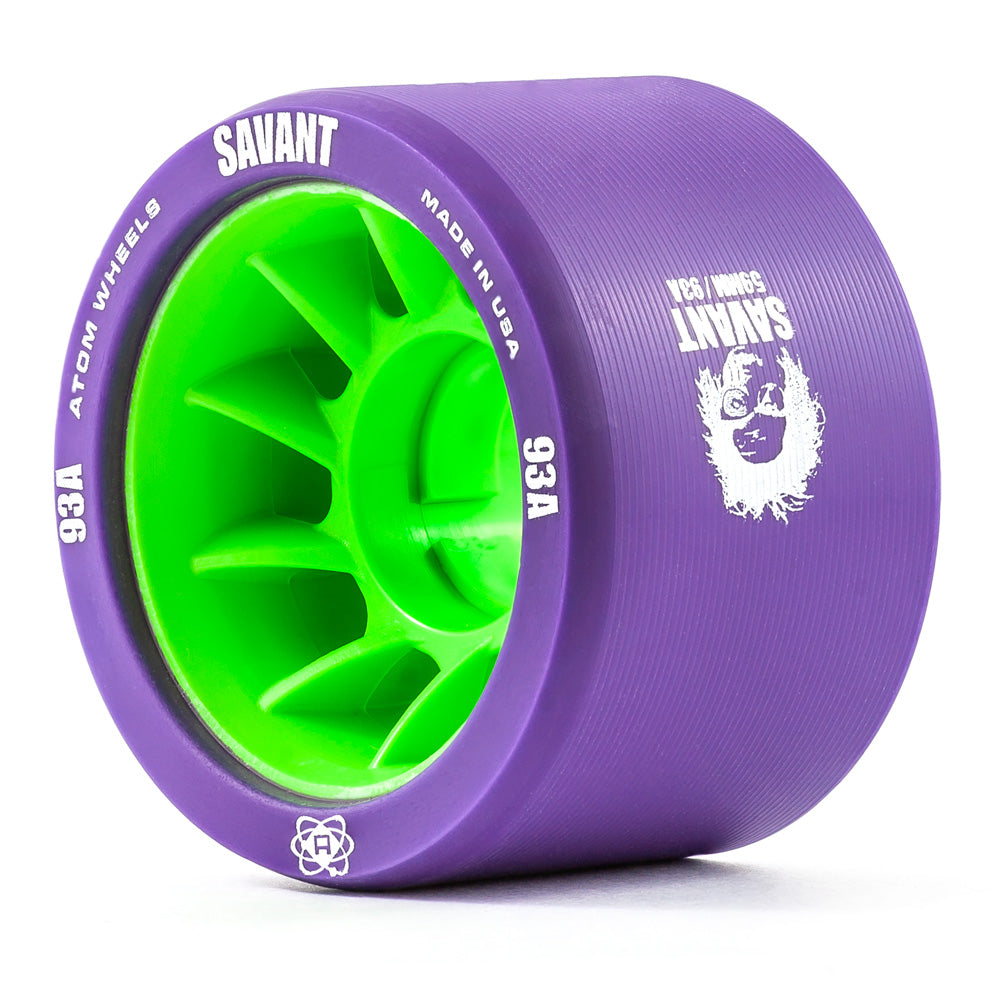 Atom Savant 59mm Quad Wheels 4-Pack - High-Performance Skateboard Wheels for Smooth Riding & Tricks - Perfect for Street Skating, Park Riding & Cruising