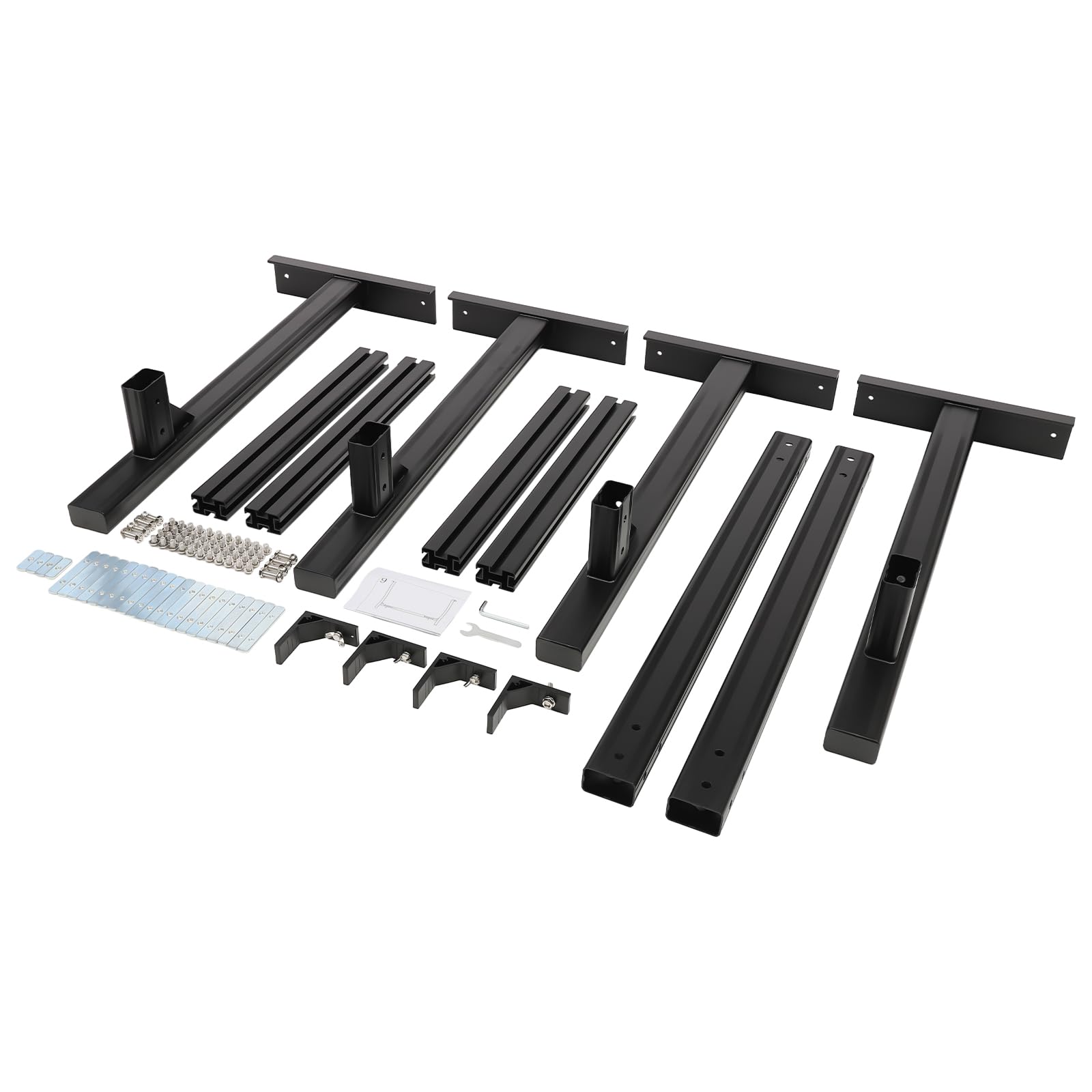 **Aluminum Truck Ladder Rack for Pickup Trucks - Adjustable Universal Truck Bed Ladder Rack (800 lbs Capacity, Black) - Heavy-Duty Ladder Carrier for Construction, Roofing & DIY Projects**