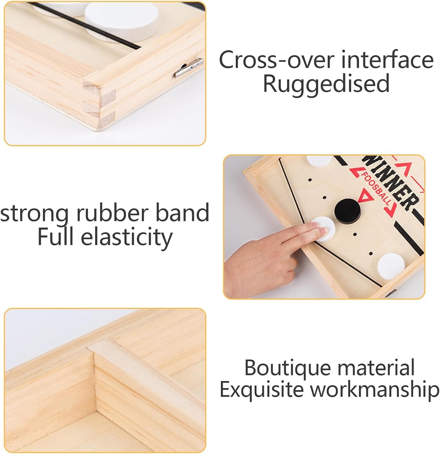 Fast Sling Puck Game - Quick Slingpuck Board Game for Kids & Adults - Wooden Hockey Tabletop Game for Family Fun - Perfect for Parent-Child Interaction, Parties & Indoor Entertainment