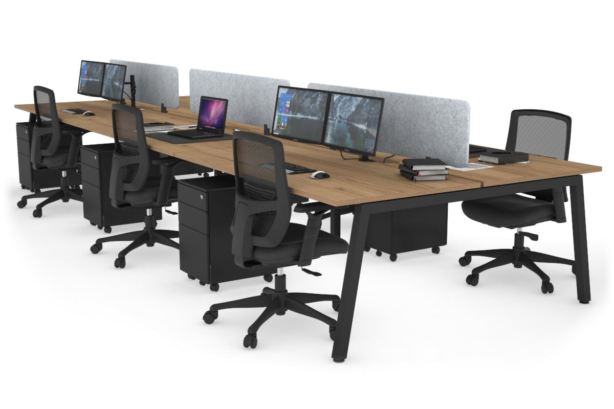 Quadro 6-Person Office Workstation Desk - 1400L x 800W with Cable Management - Perfect for Team Collaboration & Open Office Spaces