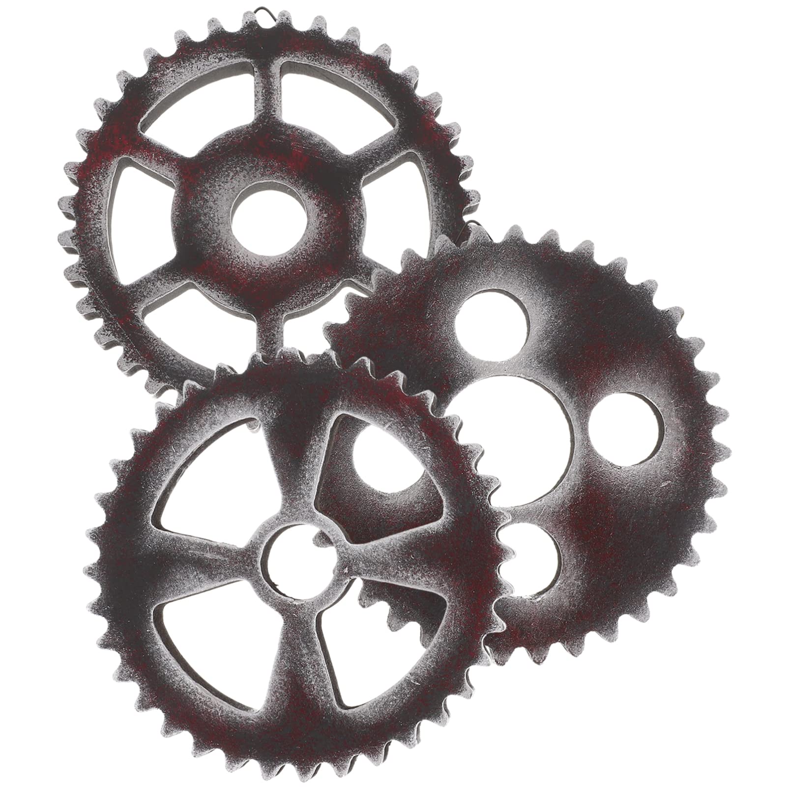 GANAZONO Vintage Industrial Wall Decor - 3Pcs Steampunk Gear Wheel Wall Art, Rustic Wooden Farmhouse Decor for Home, Bar, Office, Hotel & Cafe - Perfect for Industrial Themed Spaces & Man Cave Decor