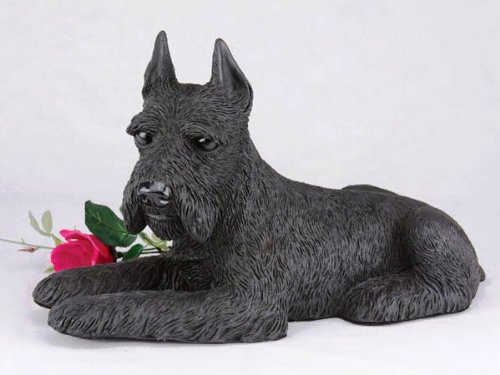Black Schnauzer Ears Up Pet Cremation Urn - Memorial Urn for Dog Ashes | Secure Keepsake for Beloved Pets | Perfect for Home Memorials & Pet Loss Remembrance