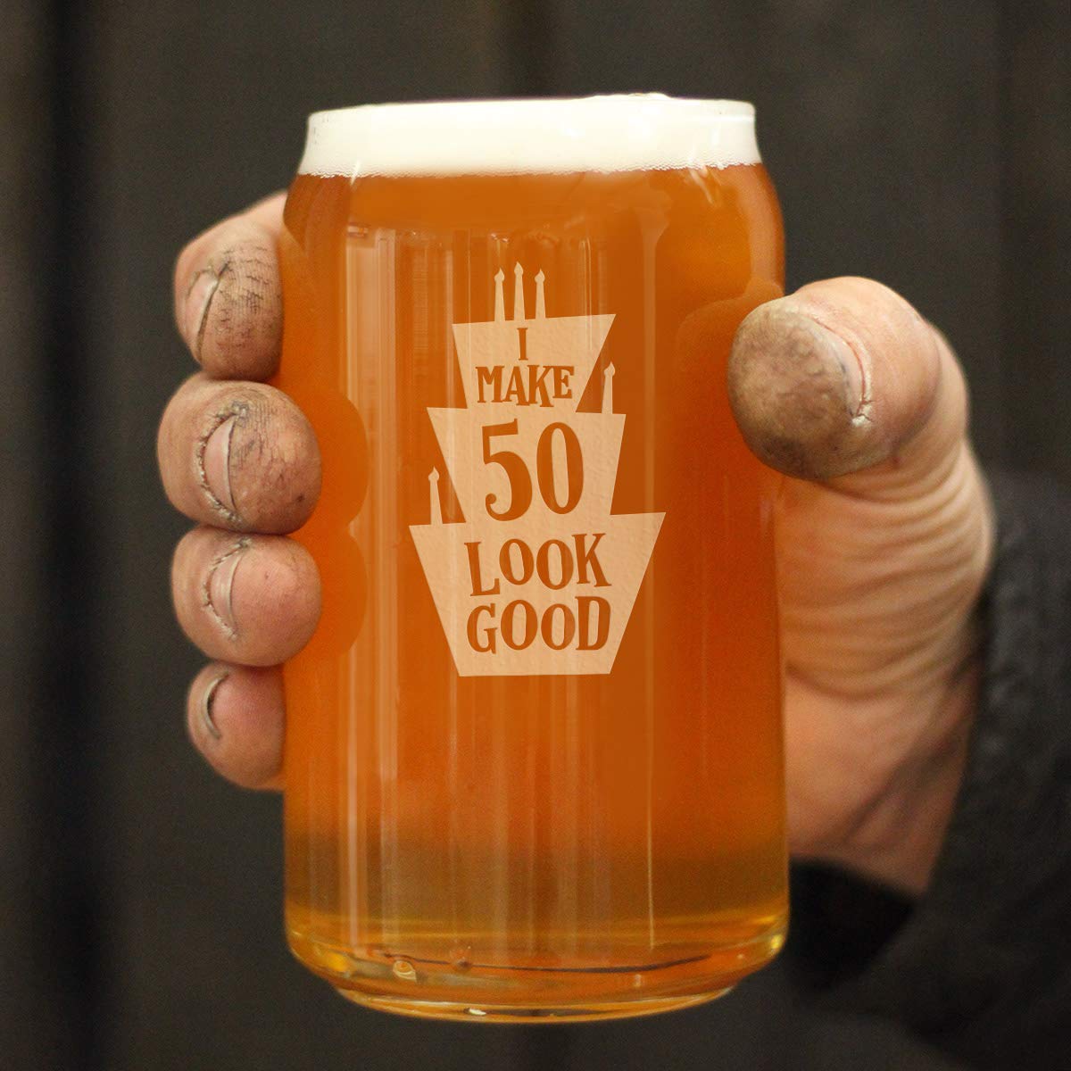 Funny 50th Birthday Gift - 16 oz Beer Can Pint Glass for Men & Women - Perfect 50th Bday Party Decor & Celebration - Great for Beer Lovers & Milestone Birthdays