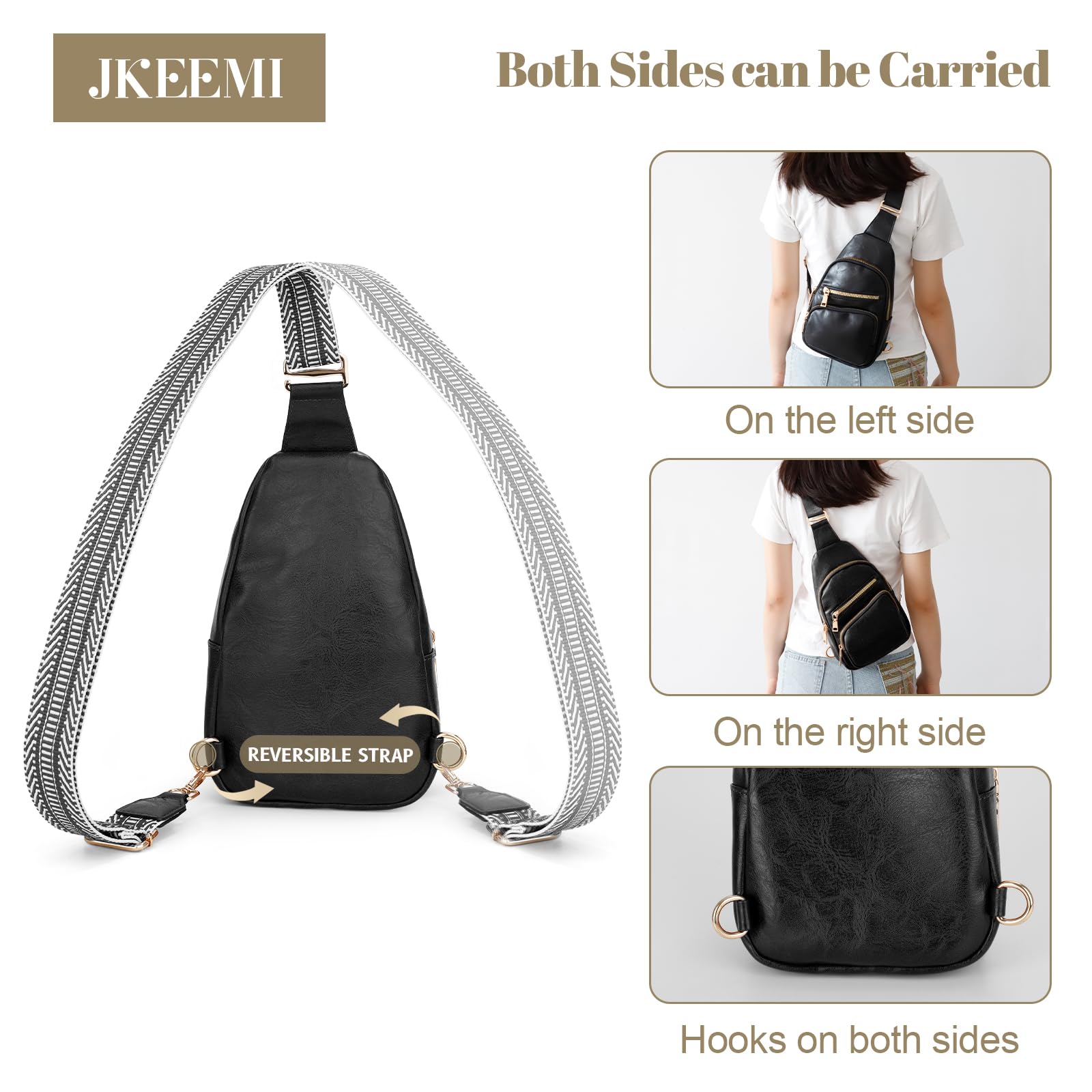 Women's PU Leather Crossbody Bag - Stylish Fanny Pack & Sling Chest Bag for Travel, Shopping, Sports | Perfect for Everyday Use, Gym, and Outdoor Adventures