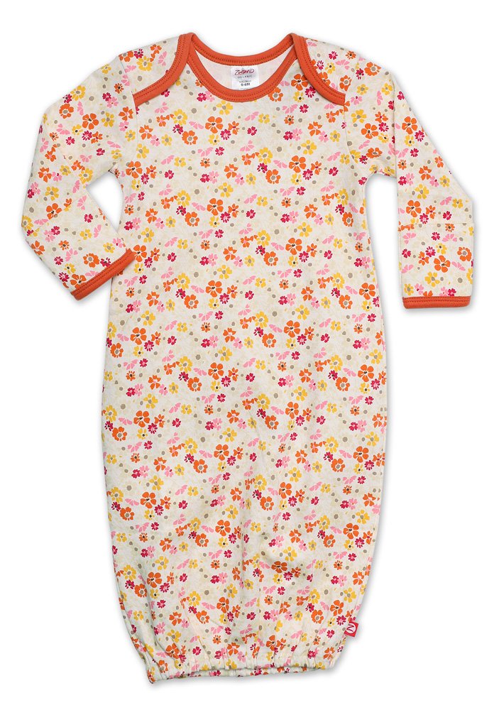 Zutano Organic Cotton Baby Gown - Soft & Comfortable Print Pajamas for Newborns & Infants - Perfect for Sleepwear, Playtime & Photo Shoots