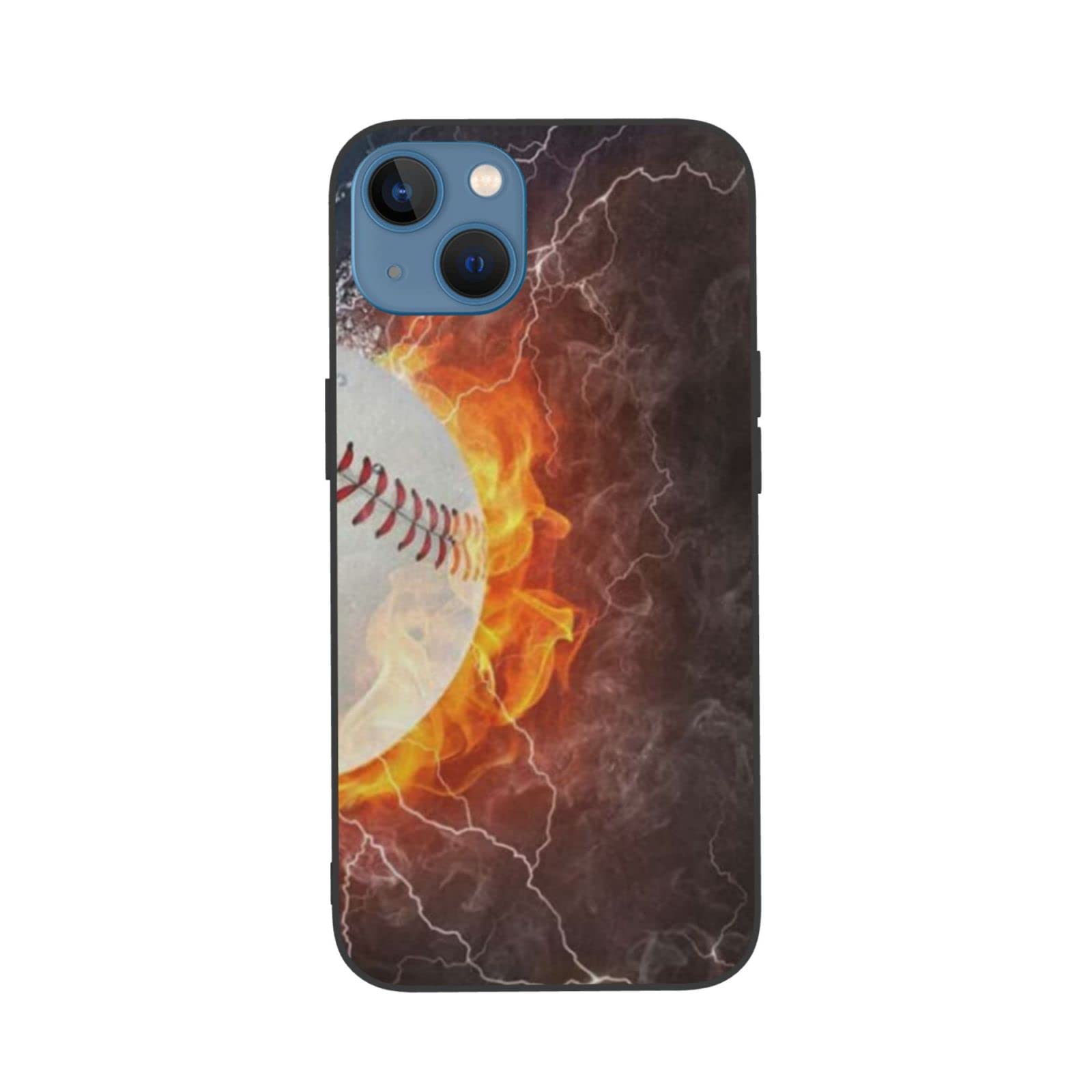 Baseball Print Shockproof Protective Phone Case for iPhone 13 Mini (5.4 Inch) & iPhone 13 (6.1 Inch) - Durable PC Cover for Sports Fans & Outdoor Activities