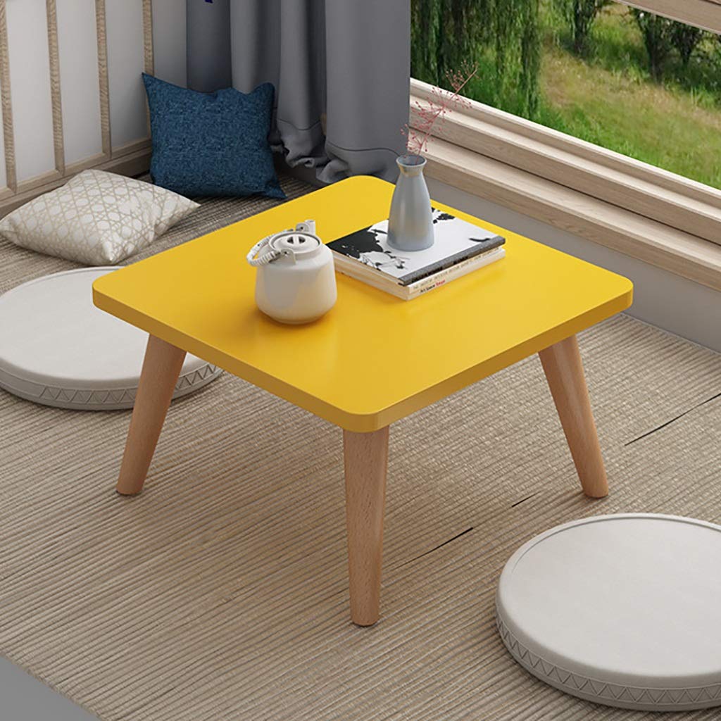 Nordic Solid Wood Coffee Table - 40x40x33cm Small Apartment Square Low Table with Sturdy Legs, Modern Simple Design for Living Room, Bedside, Sofa Side or Home Office | Perfect for Coffee, Books, Laptop & Decor