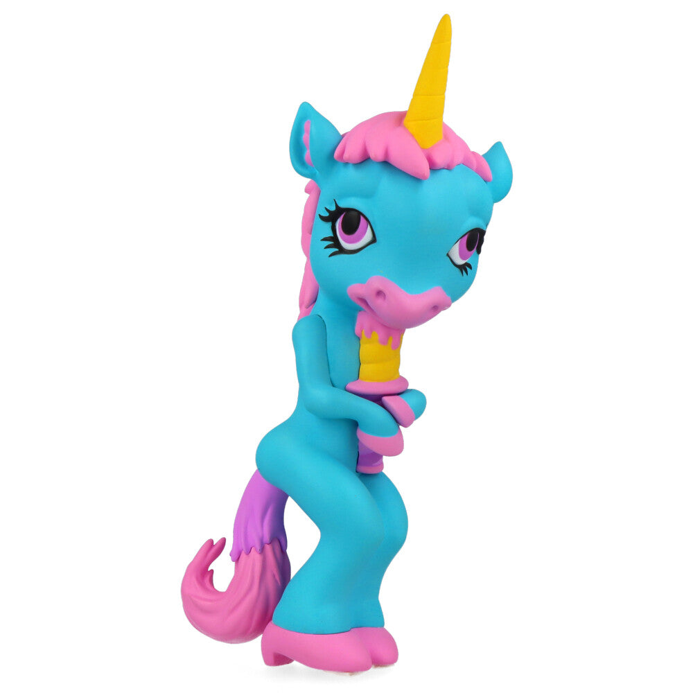 Ron English Forlorn Unicorn Blue Vinyl Art Toy - Collectible Pop Surrealism Figure for Home Decor & Art Display