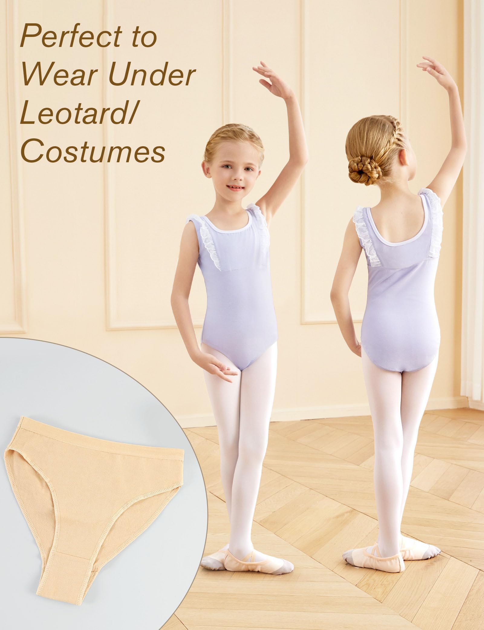 Seamless Cotton Dance Briefs for Girls & Women - Ballet & Gymnastics Underwear (1-3 Pairs) | Perfect for Ballet Costumes, Dance Recitals & Gymnastics Practice