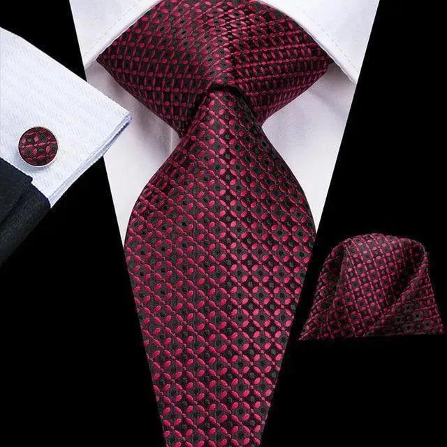 Elegant Pure Dedication Cufflink and Necktie Set for Men - Perfect for Weddings, Business Meetings & Formal Events