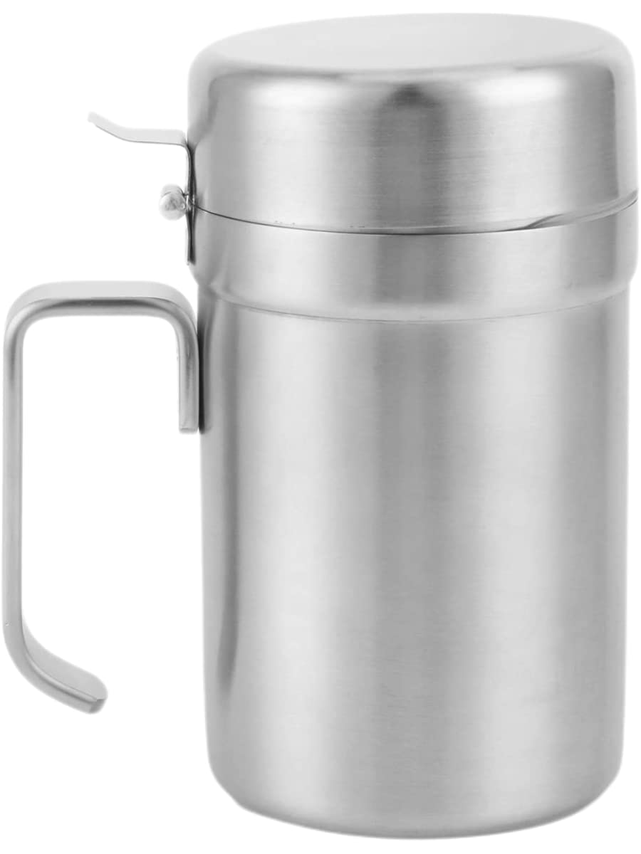 Premium Stainless Steel Oil and Vinegar Dispenser - 550ml Olive Oil Bottle with Spout & Lid - Perfect for Kitchen, Salad Dressing, and Cooking Oil Storage - Durable Oil Container for Home and Restaurant Use