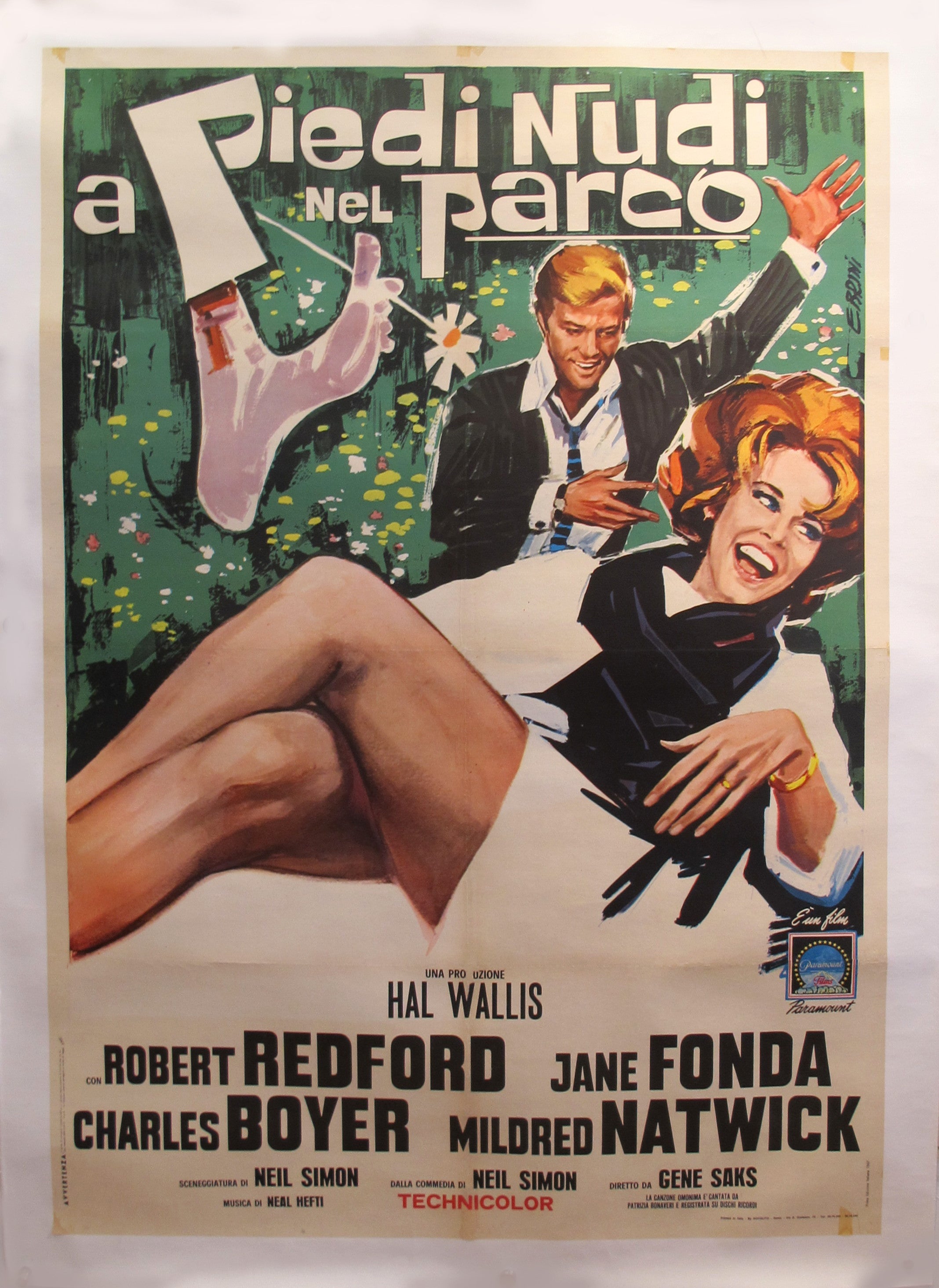 1964 Original Barefoot in the Park Italian Version Movie Poster - Vintage Cinema Collectible for Home Theater Decor & Film Memorabilia Display