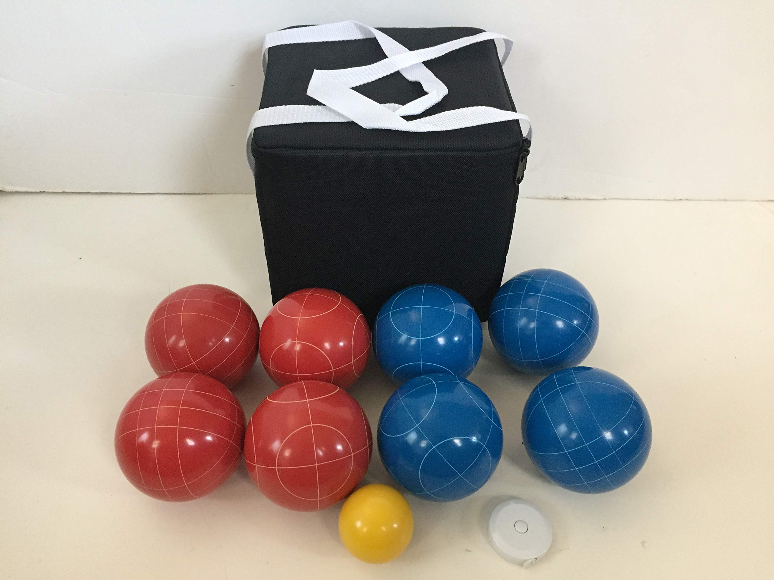 Premium Bocce Ball Set - 107mm Blue & Red Balls with Black Carrying Bag - Outdoor Lawn Games for Backyard, Beach, and Picnic Fun - Competition-Grade Bocce Set for Adults & Families