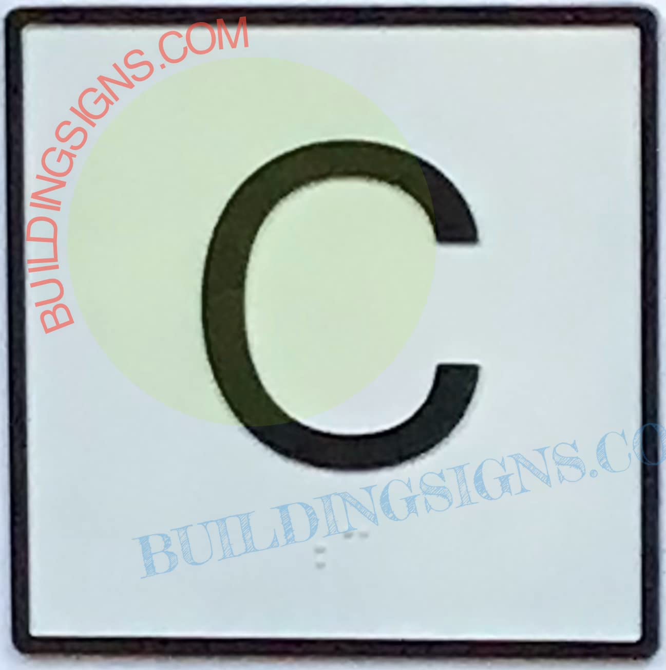Elevator Floor Number C Sign - Cast Iron JAMB Plate for Elevator with White Background (4x4 Inch) - Ideal for Basement, Parking & Multi-Level Buildings - The Iron Line