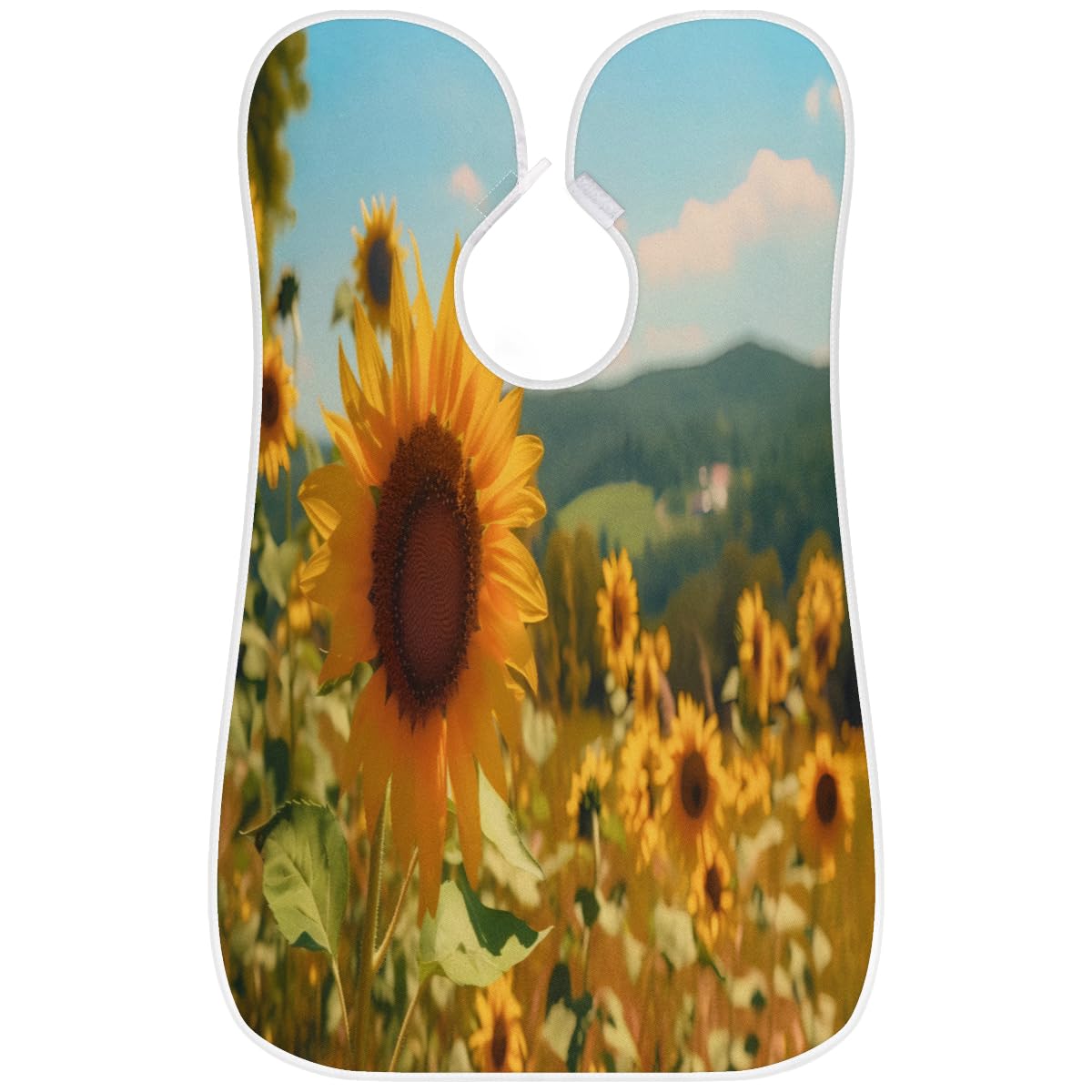 **Men's Sunflower Print Beard Shaving Bib - Waterproof Hair Dye & Makeup Apron for Barbers, Stylists & DIY Grooming - Sink Hair Catcher & Beard Trimming Accessory - Perfect for Home Salon, Barber Shops & Gifts**