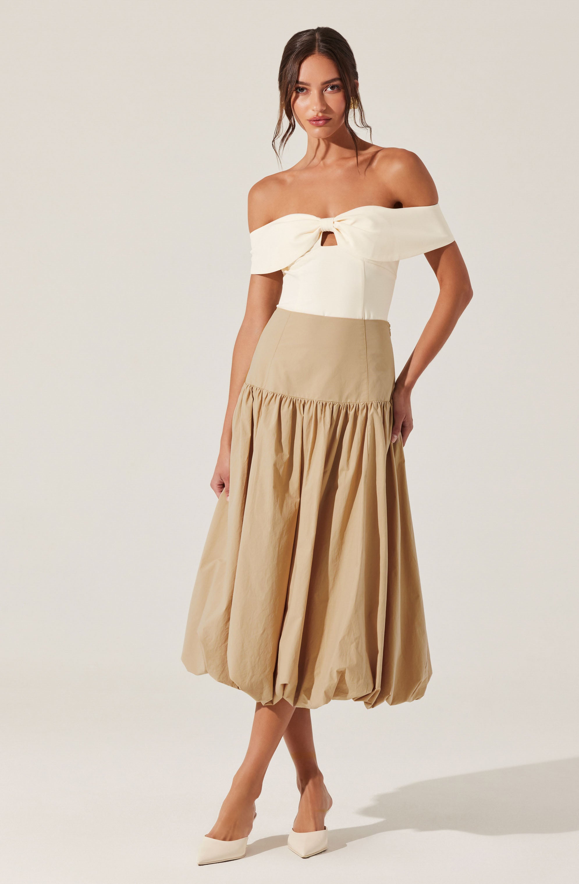 Telayna Women's Off Shoulder Bow Blouse - Elegant Ruffled Summer Tops for Casual Outings & Beach Vacations