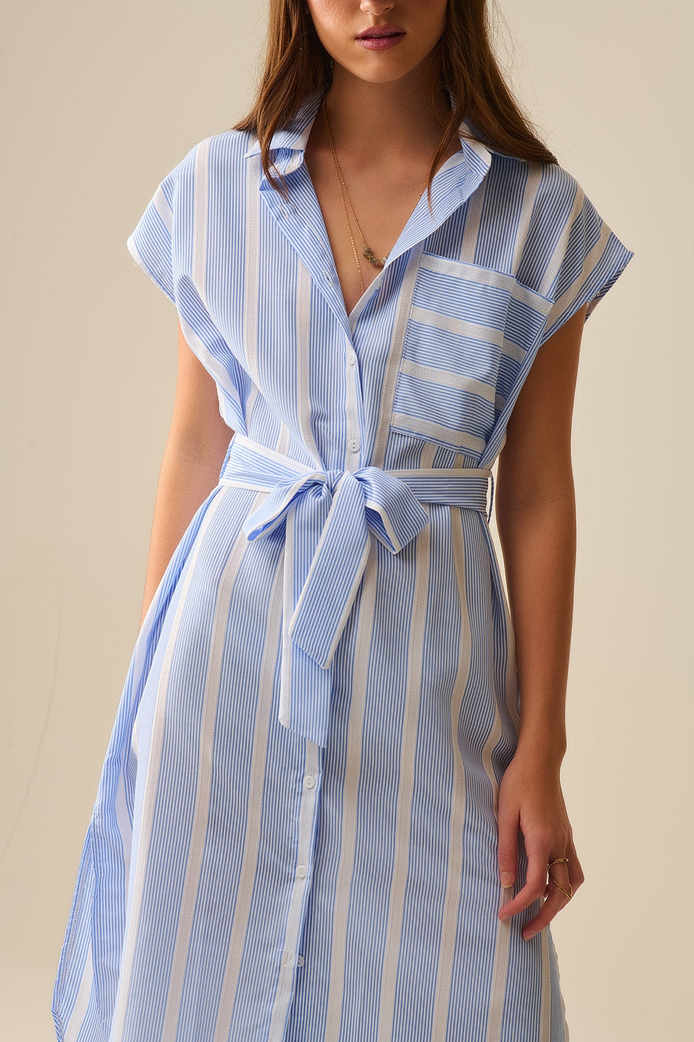 Blue and White Striped Sleeveless Maxi Dress - Perfect for Beach Vacations, Summer Parties & Casual Outings