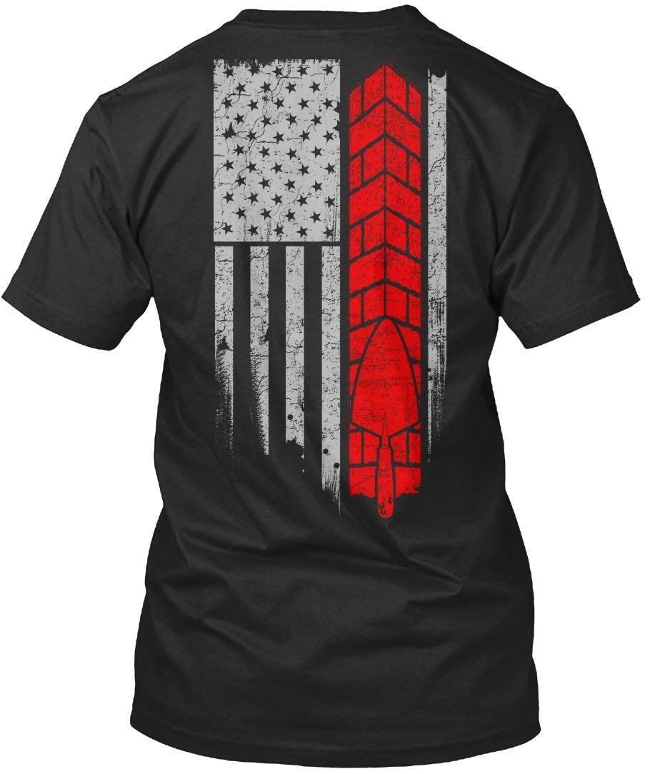 Bricklayer T-Shirt with American Flag Design | Patriotic USA Flag Red T-Shirt for Men | Perfect for Construction Workers, 4th of July & Patriotic Events