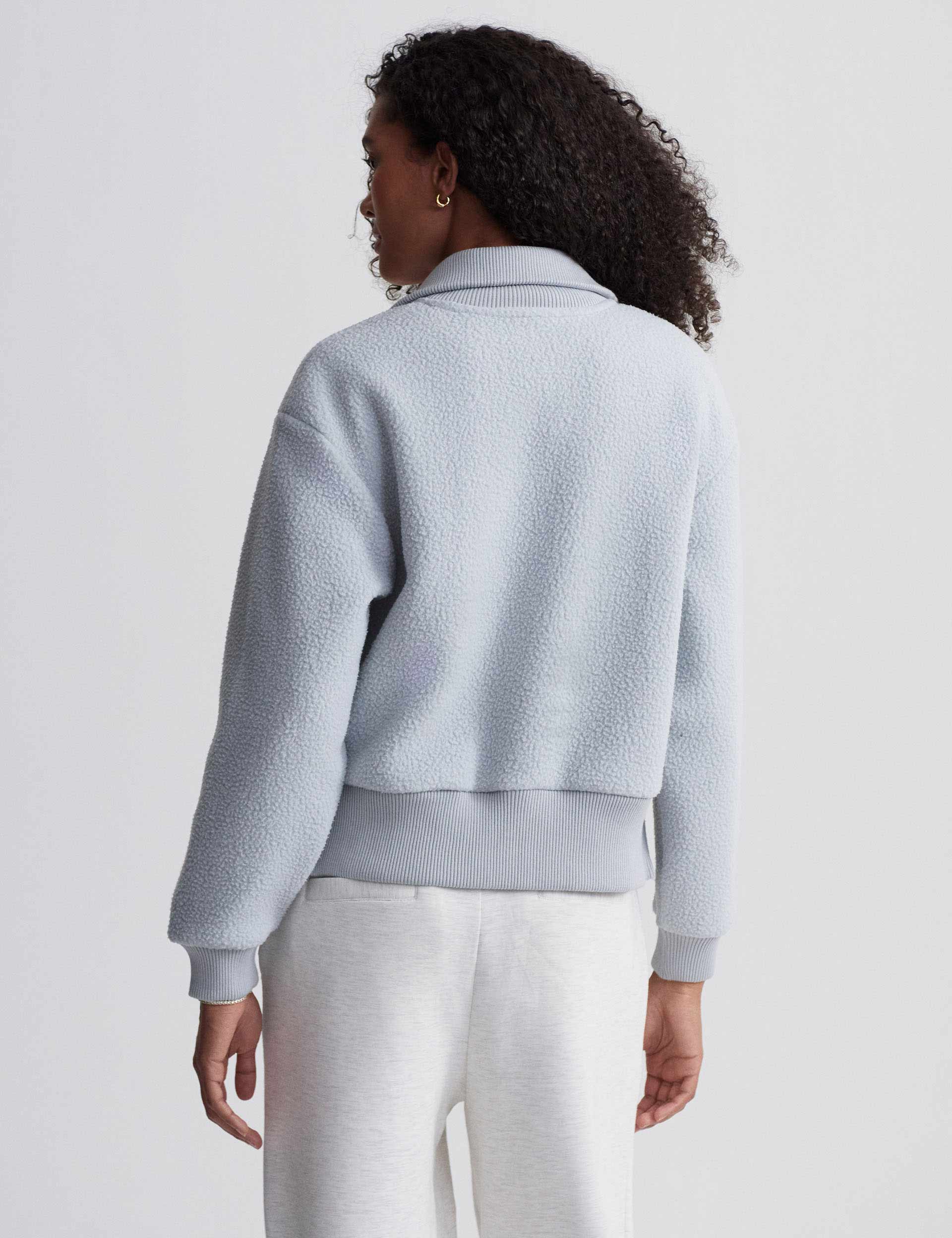 Roselle Half Zip Fleece Jacket for Women - Soft & Warm Pearl Blue Pullover - Perfect for Hiking, Camping & Outdoor Activities