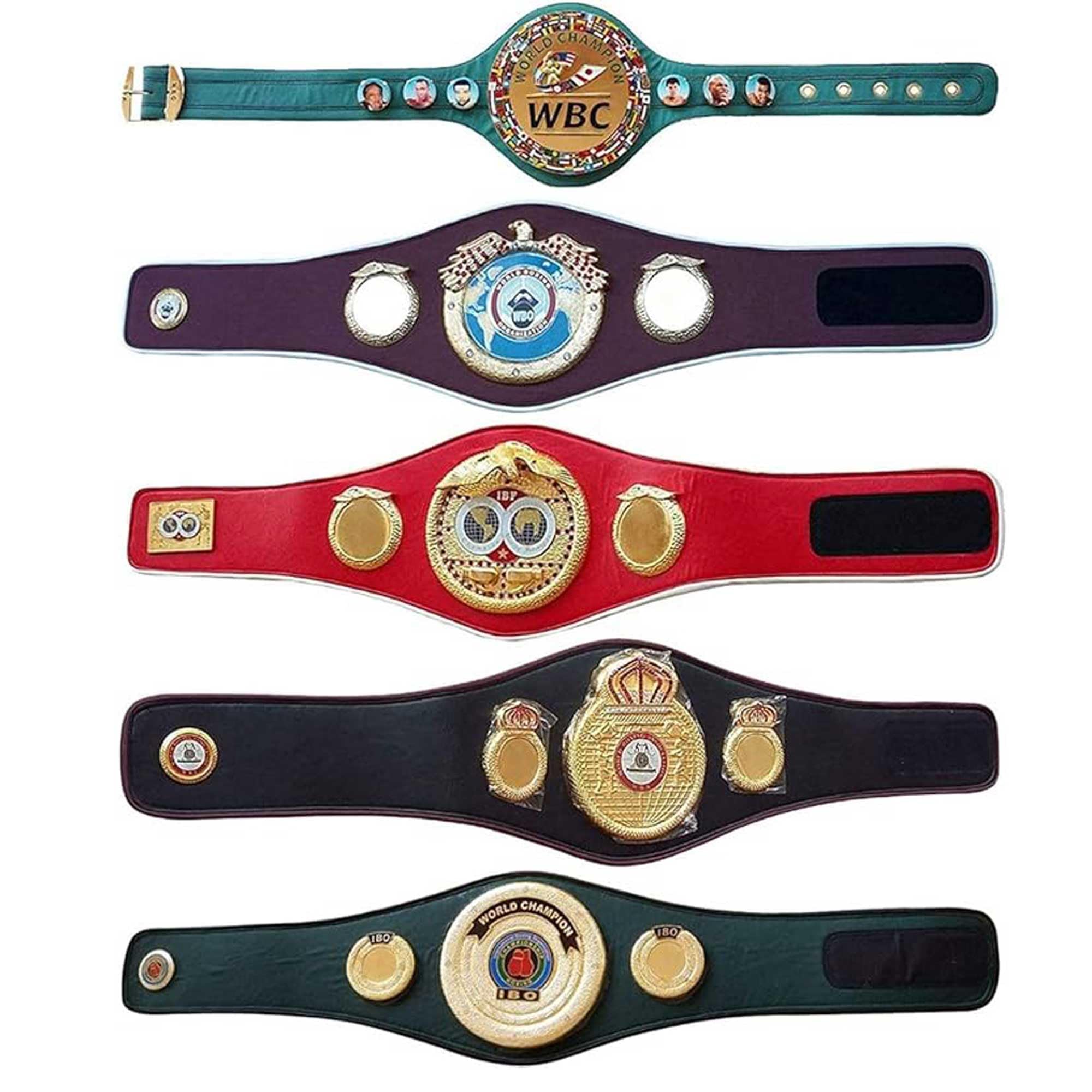 **Authentic WBC WBA WBO IBF IBO Championship Boxing Belts - Adult Size 5 - Premium Quality Replica - Perfect for Boxing Fans, Collectors & Sports Memorabilia - Great Gift for Fighters & Enthusiasts**    *(Ideal for Boxing Events, Training Motivation, Display, and Collectibles)*