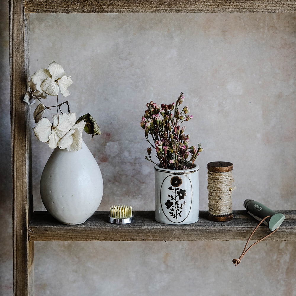 Hand Painted Porcelain Posy Vessel - Floral Decorative Vase for Home Decor, Wedding Centerpiece & Gift Idea - Perfect for Living Room, Dining Table & Special Occasions