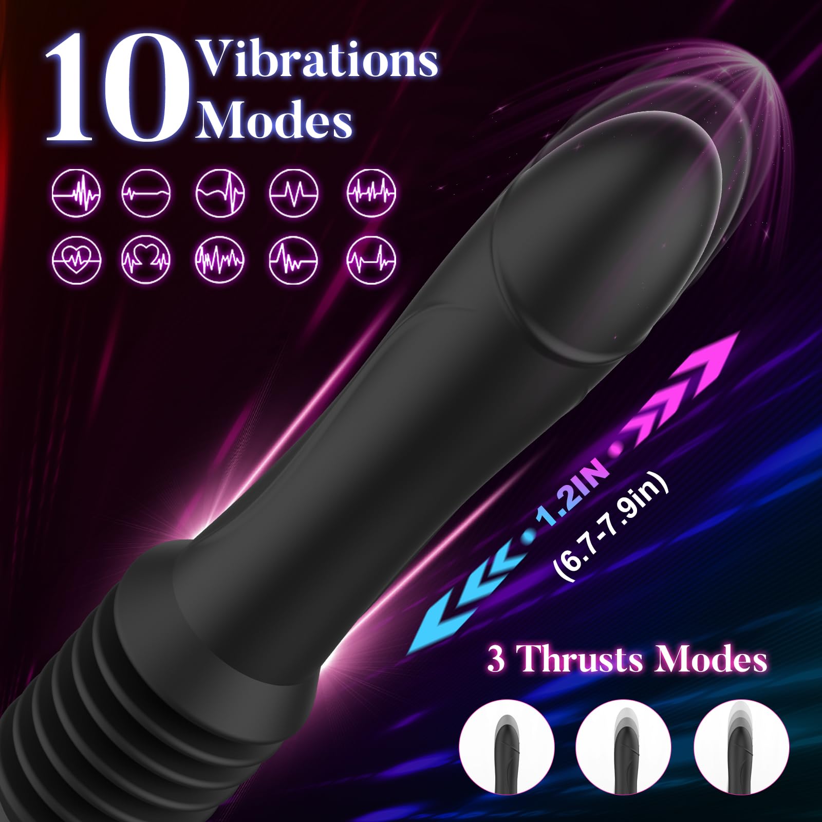 Premium Sex Machine for Women & Men - 10 Vibration & Thrusting Modes, Remote Control Realistic Dildo with Strong Suction Cup for G-Spot, Clitoral & Anal Stimulation | Perfect for Couples Play, Solo Pleasure & BDSM Exploration