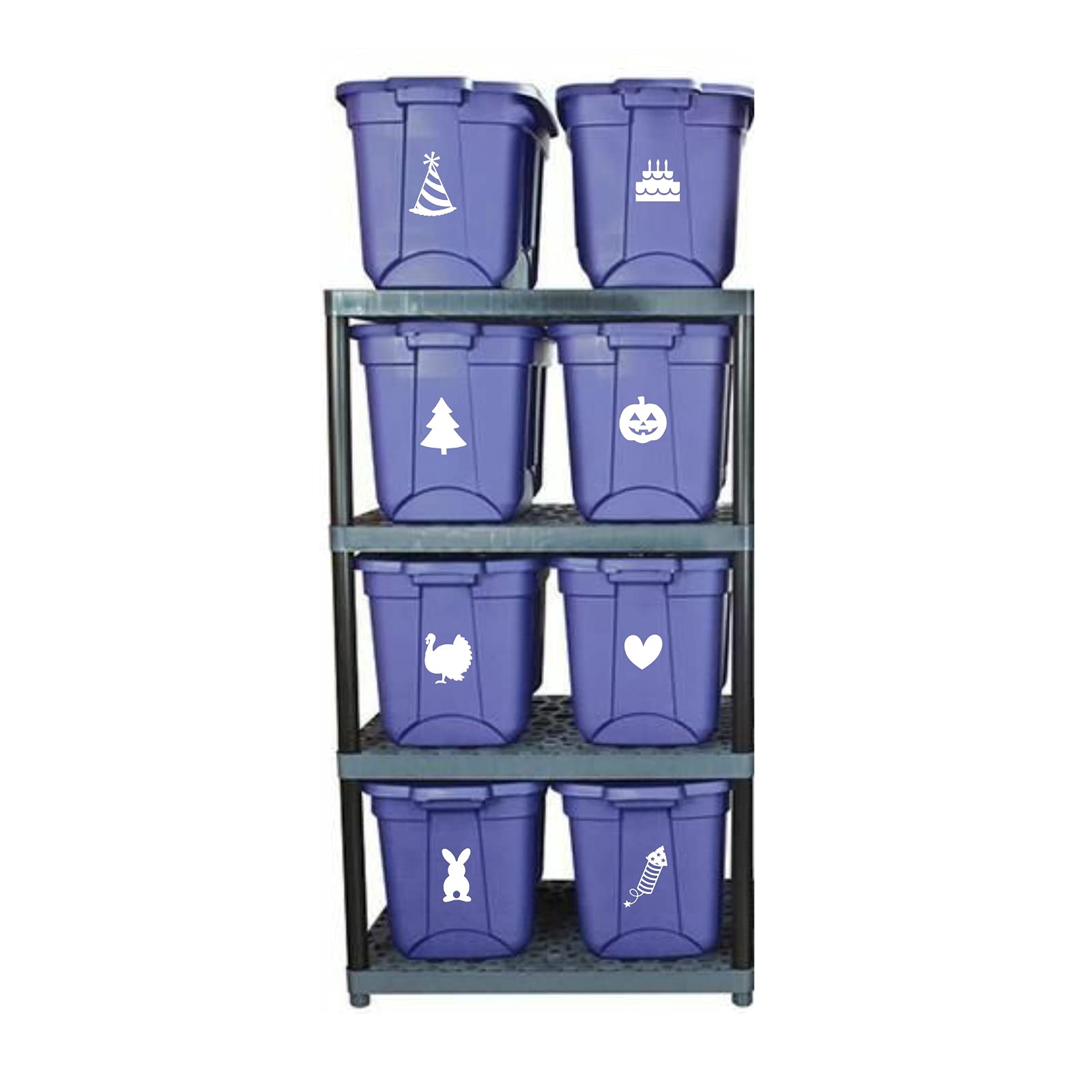 Storage Bin Decal - Holiday Storage Labels for Large Totes | Christmas, Halloween & Easter Organization | Waterproof Decorative Container Stickers for Home, Garage & Seasonal Decor