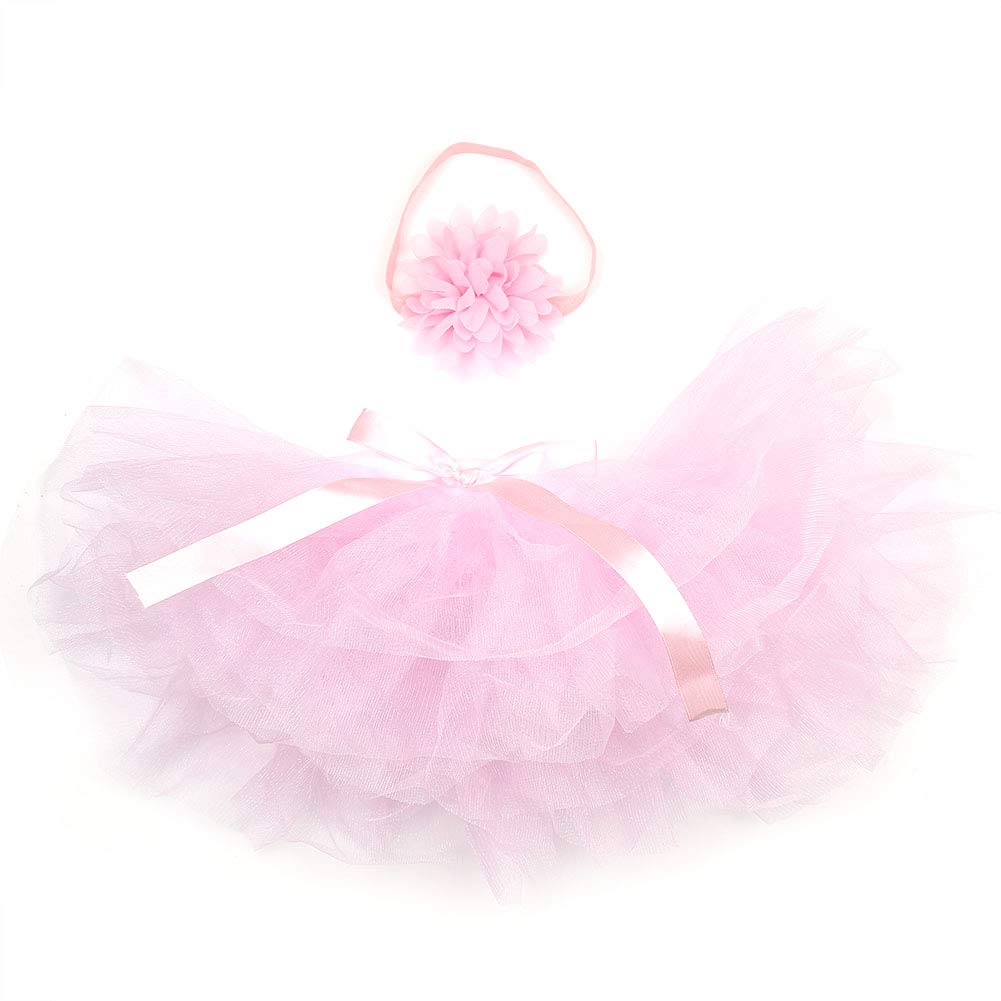 Baby Pettiskirt Gauze Bubble Skirt & Headband Set - 2pcs Soft Photography Outfit for Newborn Girls, Toddler Photo Shoots, Birthday Parties & Special Occasions