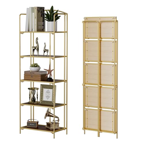 Gold Frame & Walnut Shelf