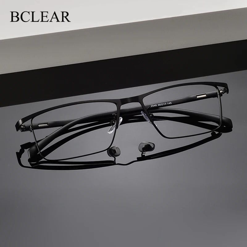 Bclear Unisex Full Rim Square Alloy Eyeglasses 42546 - Stylish Lightweight Frame for Men & Women - Perfect for Reading, Work, and Everyday Wear