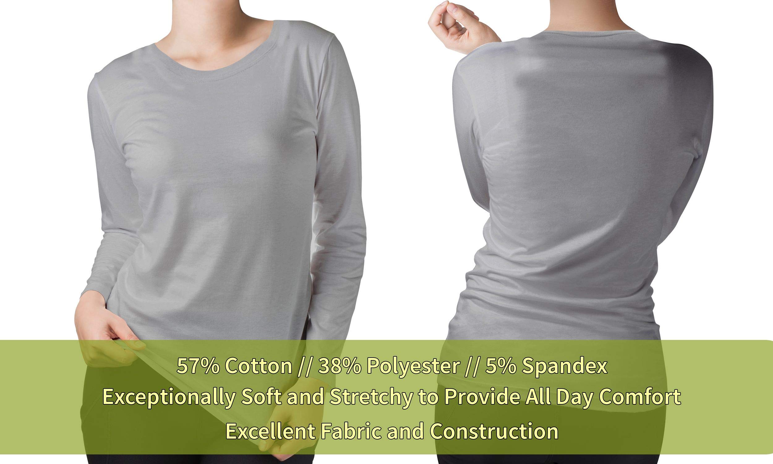 BaHoki Essentials Long Sleeve Undershirts for Scrubs - Stretchy Comfort Fit Layering Shirt for Nurses & Medical Professionals - Perfect Under Scrubs for Hospital Shifts & Healthcare Work