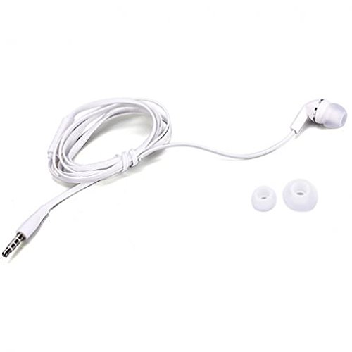 Wired Mono Headset with Microphone for Samsung Galaxy Tab A 10.1 (2019) - 3.5mm Single Earbud Headphone, Hands-Free Call (White) | Perfect for Online Classes, Gaming & Business Calls