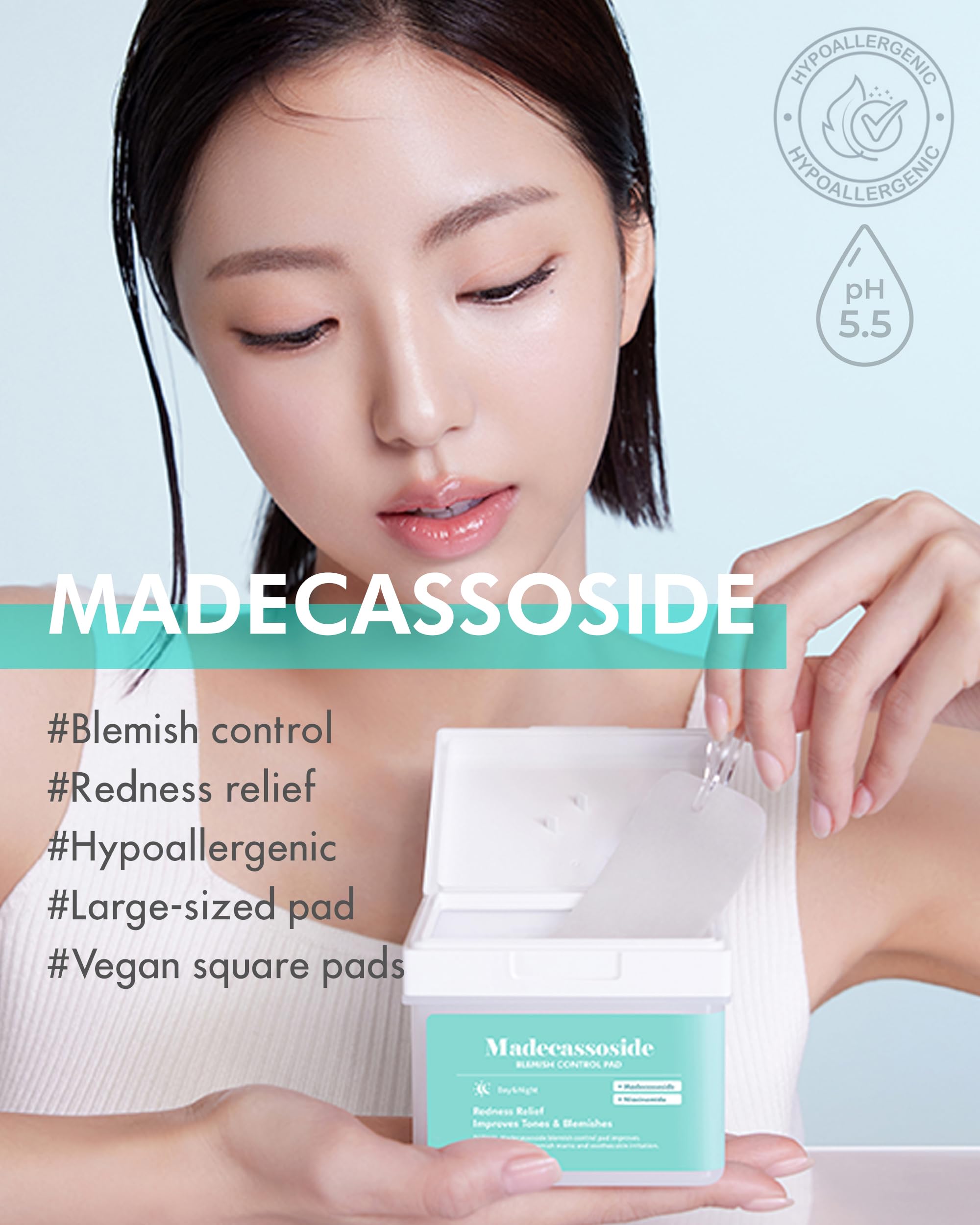 DERMAL Apple Peeling Toner Pads & Madecassoside Blemish Control Pads Bundle - Exfoliating & Acne Treatment for Clear Skin - Perfect for Daily Skincare Routine & Travel