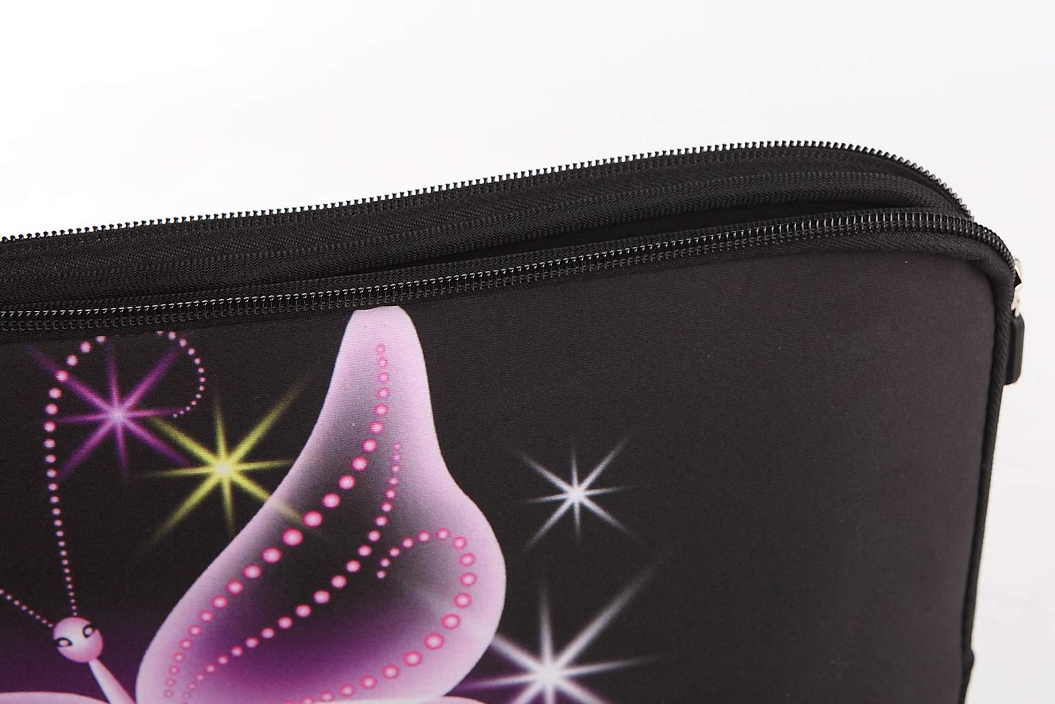 13.3-Inch to 14-Inch Neoprene Laptop Sleeve Case with Hidden Handles - Protective Carrying Bag for MacBook, Notebook, Ultrabook & Chromebooks (Butterfly Design) - Perfect for Work, School & Travel