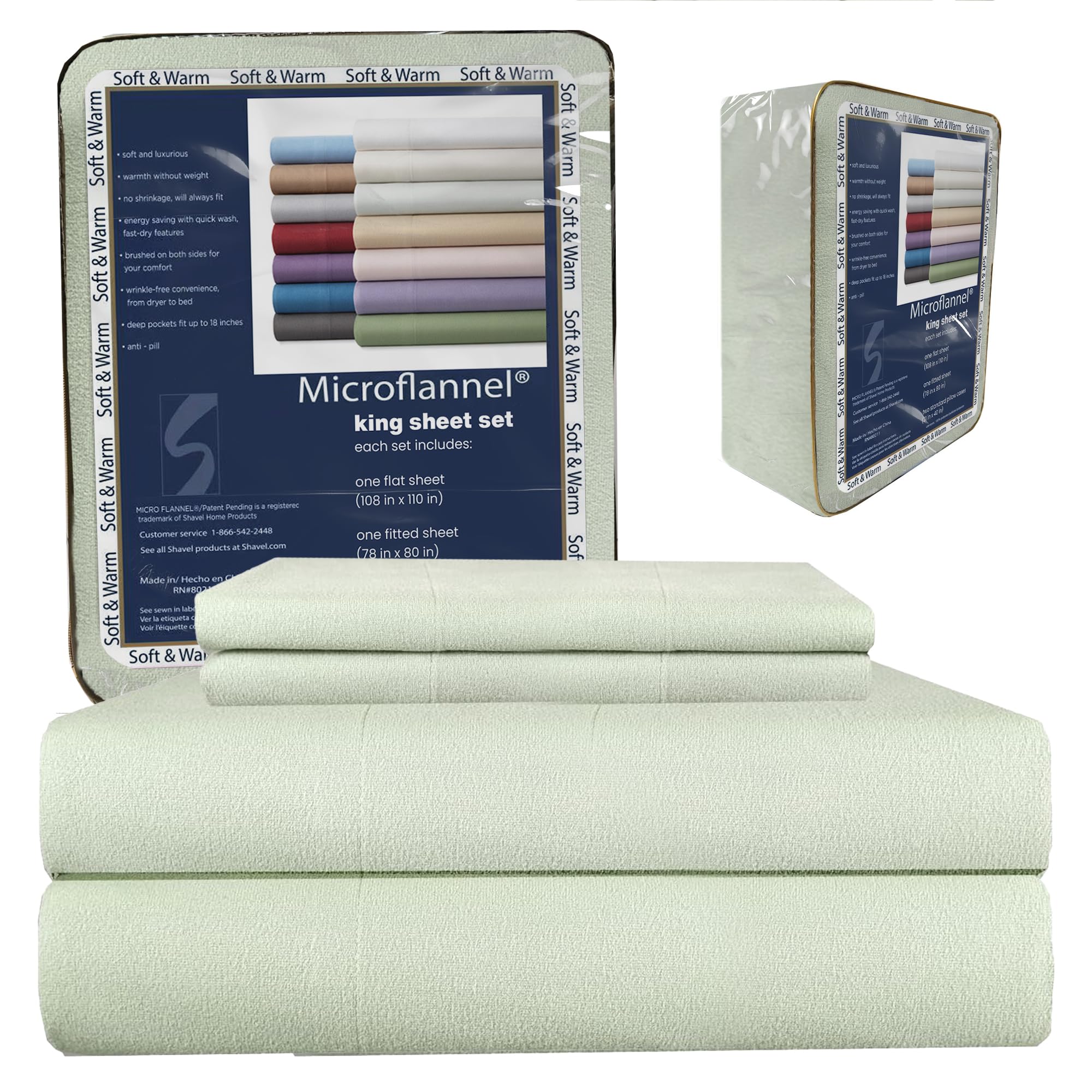 Thermee Micro Flannel Sheets Set - King Size 18