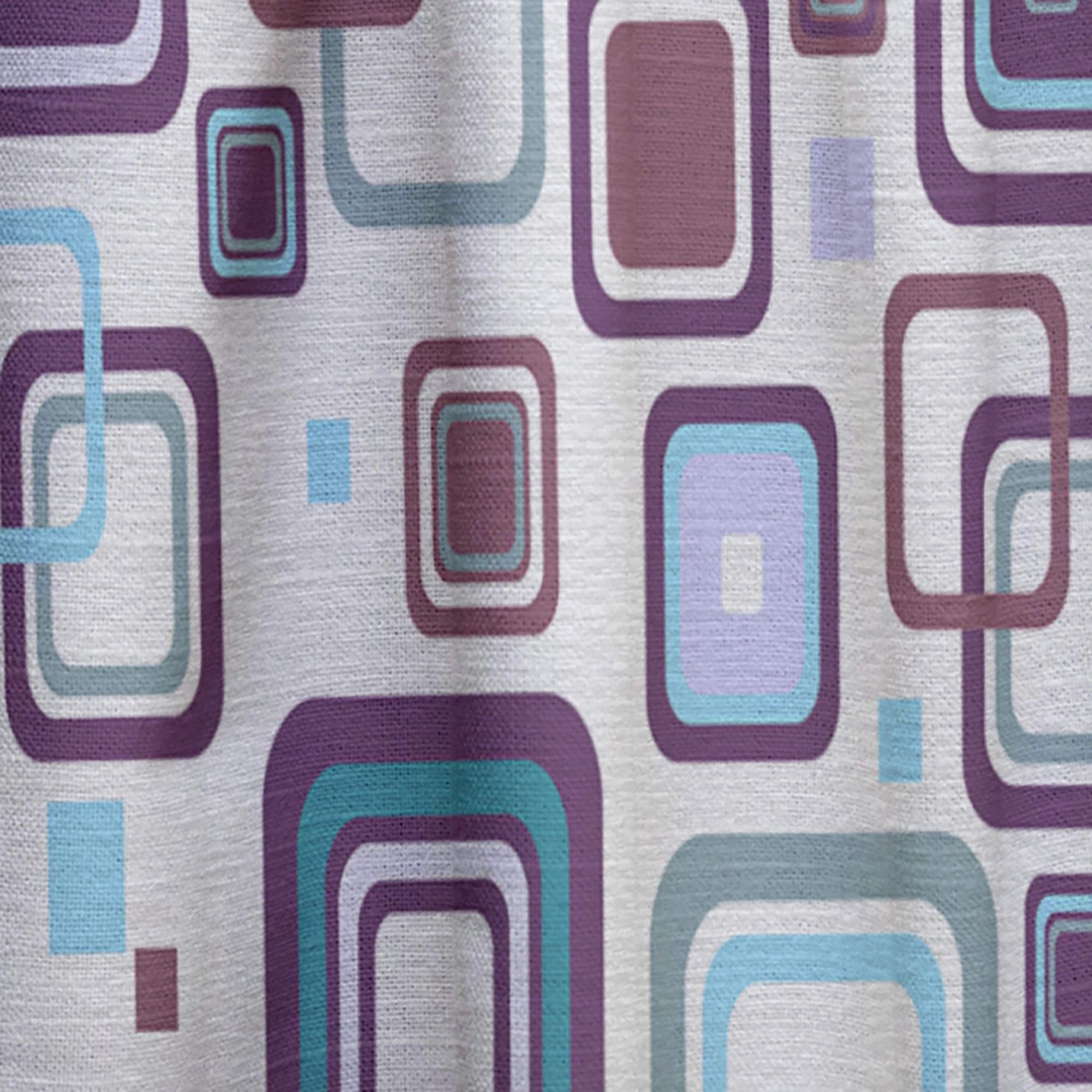Retro Square Design Thermal Insulated Curtains - Single Panel 52x95 Inch - Blackout Drapes for Bedroom & Living Room - Perfect for Home Decor, Privacy & Temperature Control