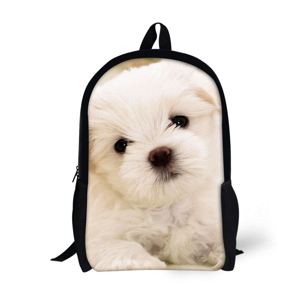 UNICEU Cute Puppy Print Backpack for Girls - Lightweight School Bag for Elementary & Middle School Students, Durable Kids Bookbag for Daily Use, Travel & Outdoor Activities