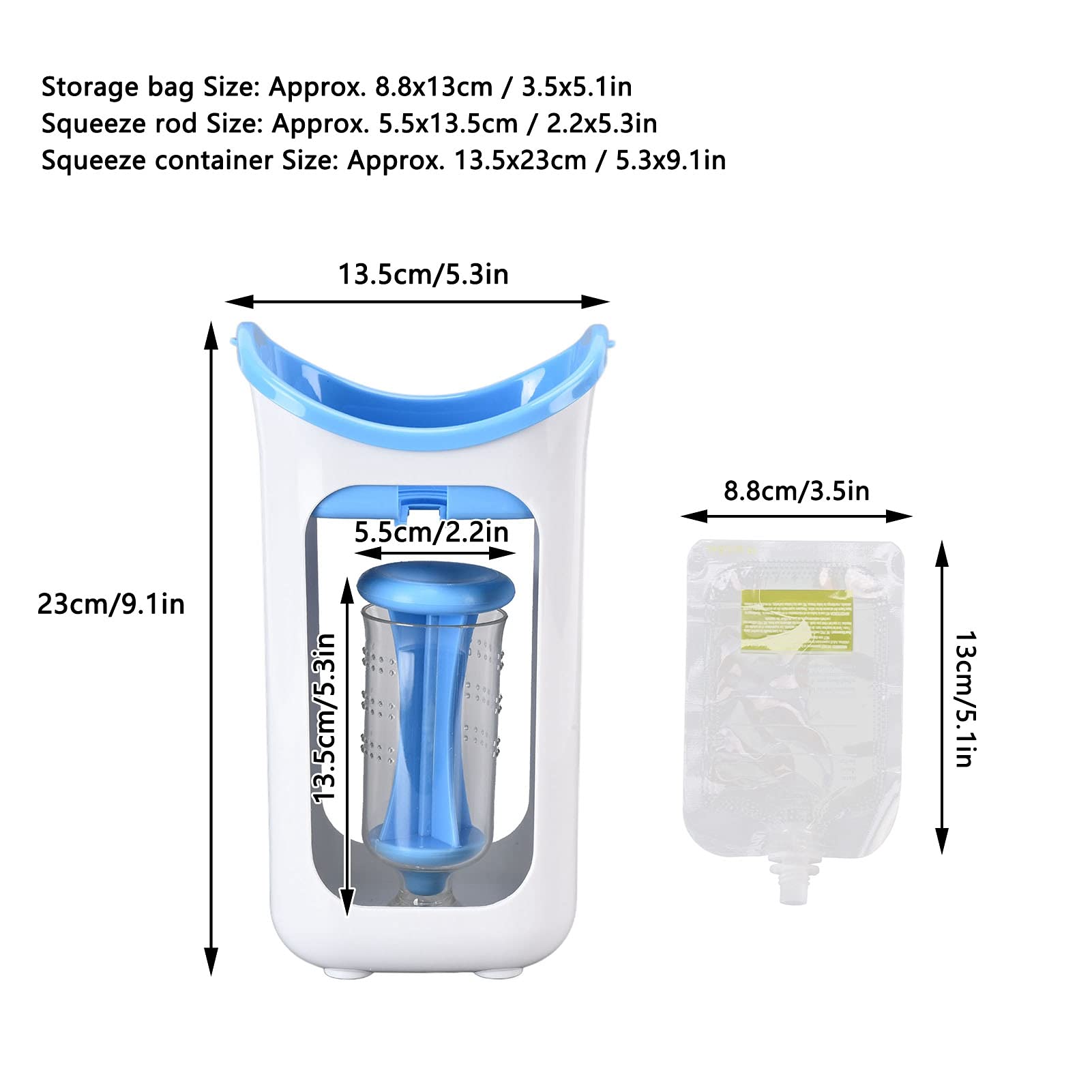 Baby Food Maker - Silicone Freezeable Puree Squeezer for Infants | Reusable Masher & Storage Container | Perfect for Home, Kitchen & Restaurant Use (Blue) | Ideal for Travel, Daycare & On-the-Go Feeding