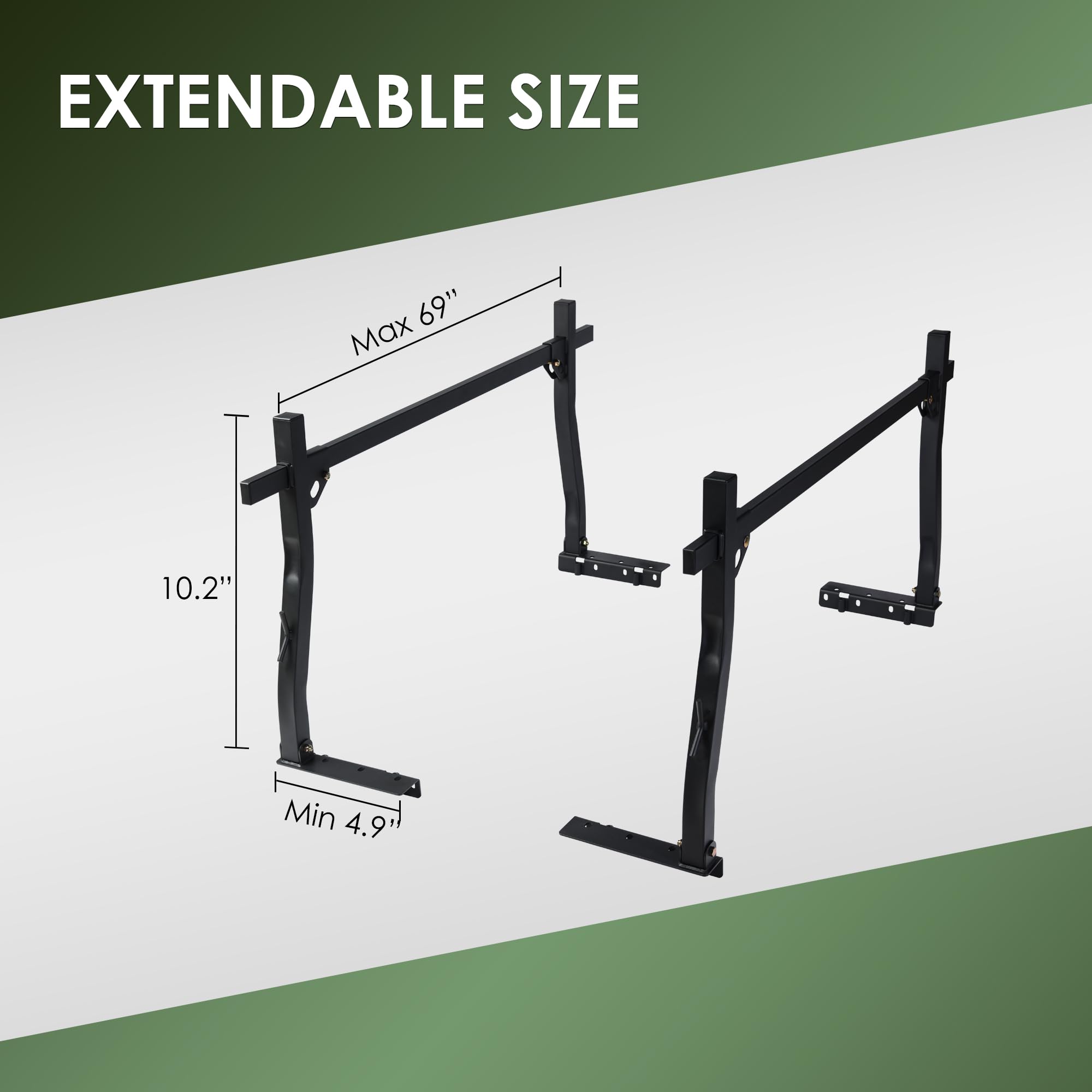 POLESTAR Heavy Duty Steel Truck Ladder Rack - 1000lbs Capacity Universal Pickup Bed Rack - 45-66