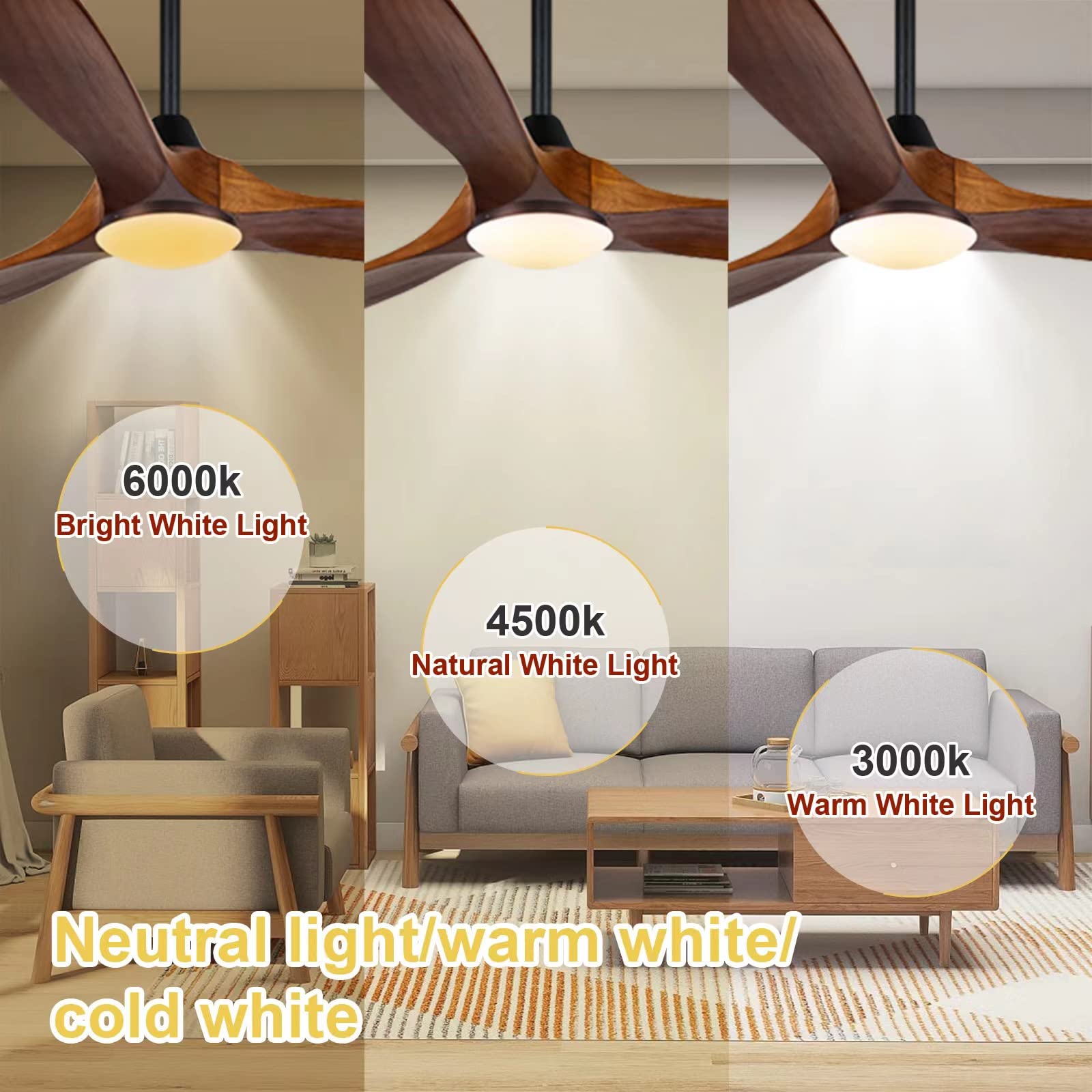 Rustic Farmhouse Ceiling Fan with Lights - 60 Inch Outdoor Ceiling Fan for Patio, Porch & Gazebo - 3 Blade Wood Ceiling Fan, Damp Rated, High Airflow - Perfect for Outdoor Living Spaces, Backyard Relaxation & Commercial Use