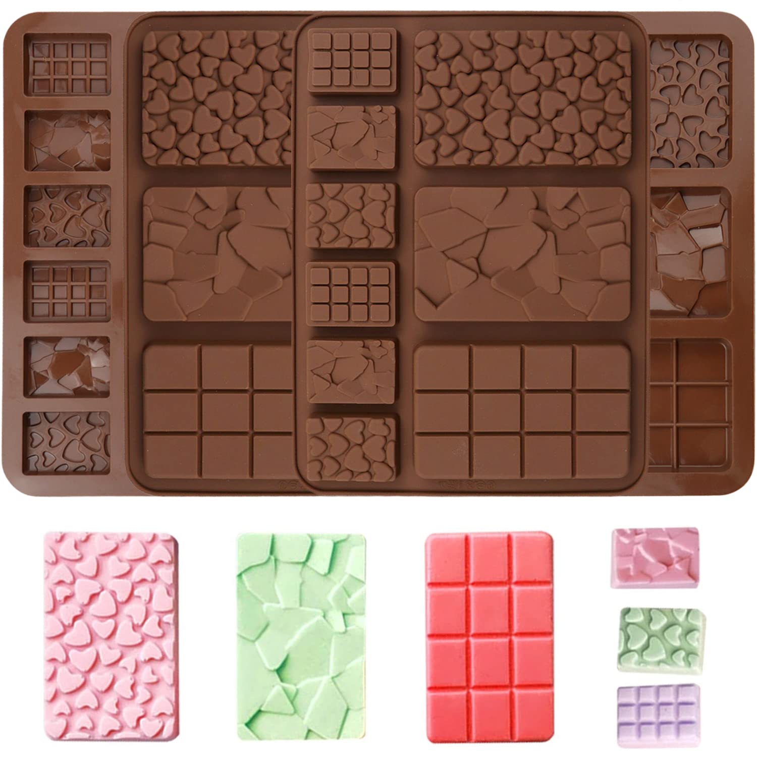 4 Pcs Silicone Chocolate Molds - 9 Cavity Break Apart Candy Molds for Cake Decorations, DIY Chocolate Making, Baking & Party Treats (Perfect for Holidays, Birthdays & Home Baking)