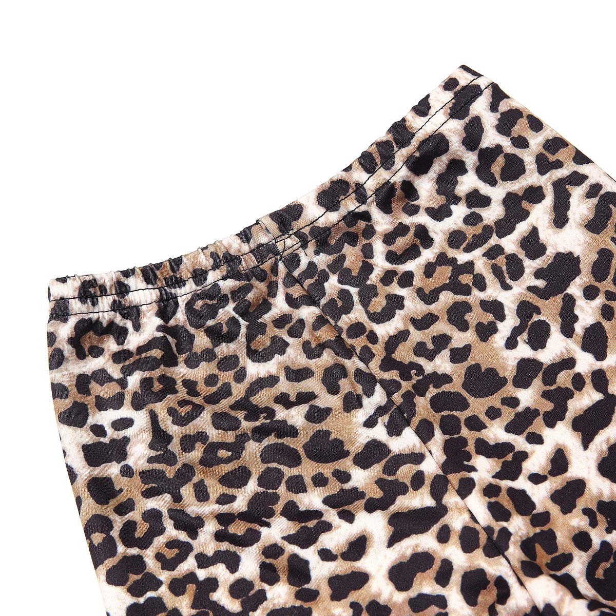 ELSANI Toddler Girls Ruffle Leggings - Leopard Print Flare Pants & Bell Bottoms for Playdates, Parties & Everyday Wear
