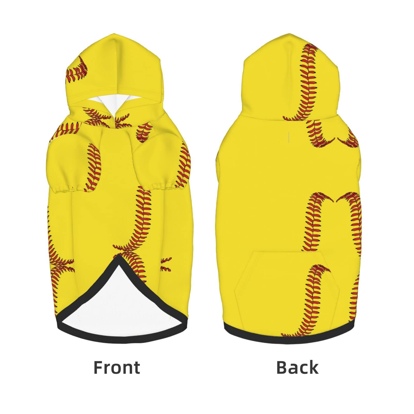 Softball Baseball Dog Hoodie Sweaters with Pocket - Hooded Apparel Costume for Medium & Large Dogs - Perfect for Outdoor Play, Pet Fashion & Photo Shoots