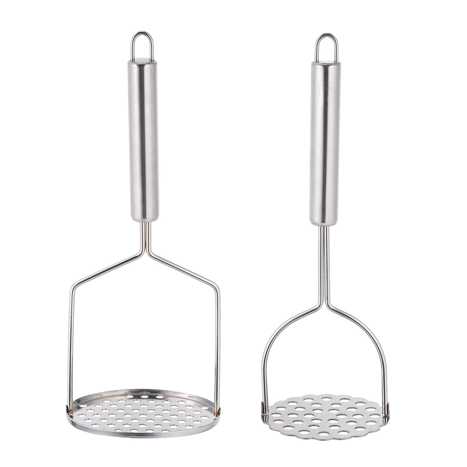 SOLUSTRE 2-Pack Stainless Steel Potato Masher - Heavy Duty Wire Masher & Ricer for Potatoes, Fruits, Vegetables - Perfect for Baking, Baby Food & Kitchen Prep
