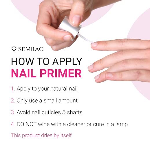 Semilac Acid Primer for Gel & Acrylic Nails - Professional Nail Degreaser for Perfect Manicure & Pedicure - Easy Application 7ml - Ideal for Salon & Home Nail Care