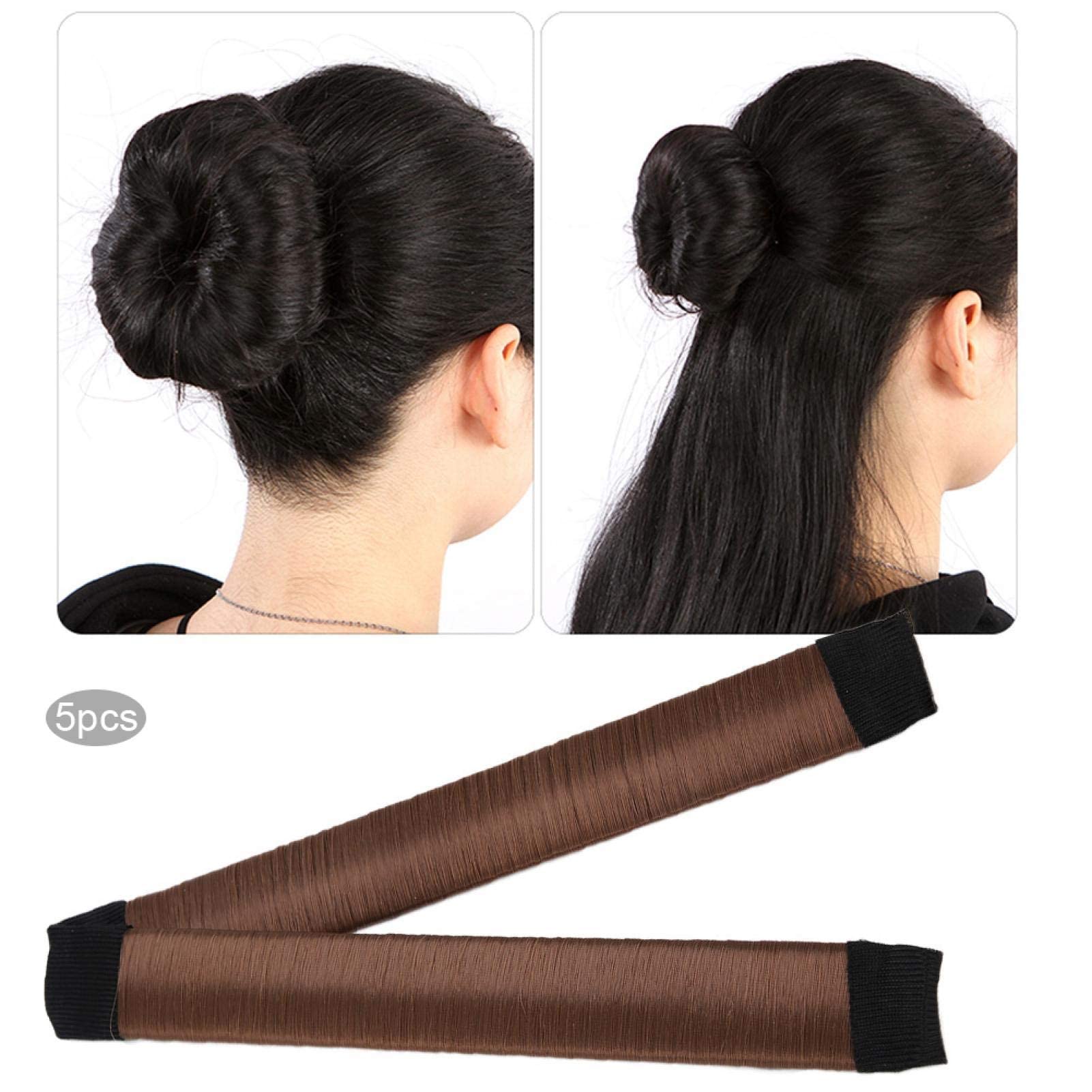 5PCS Hair Bun Maker Set - Fast & Easy Donut Bun Maker & French Twist Hairstyle Tool for Women & Kids with Long Hair | Portable Hair Accessories for Home, Travel & Party Hairstyles