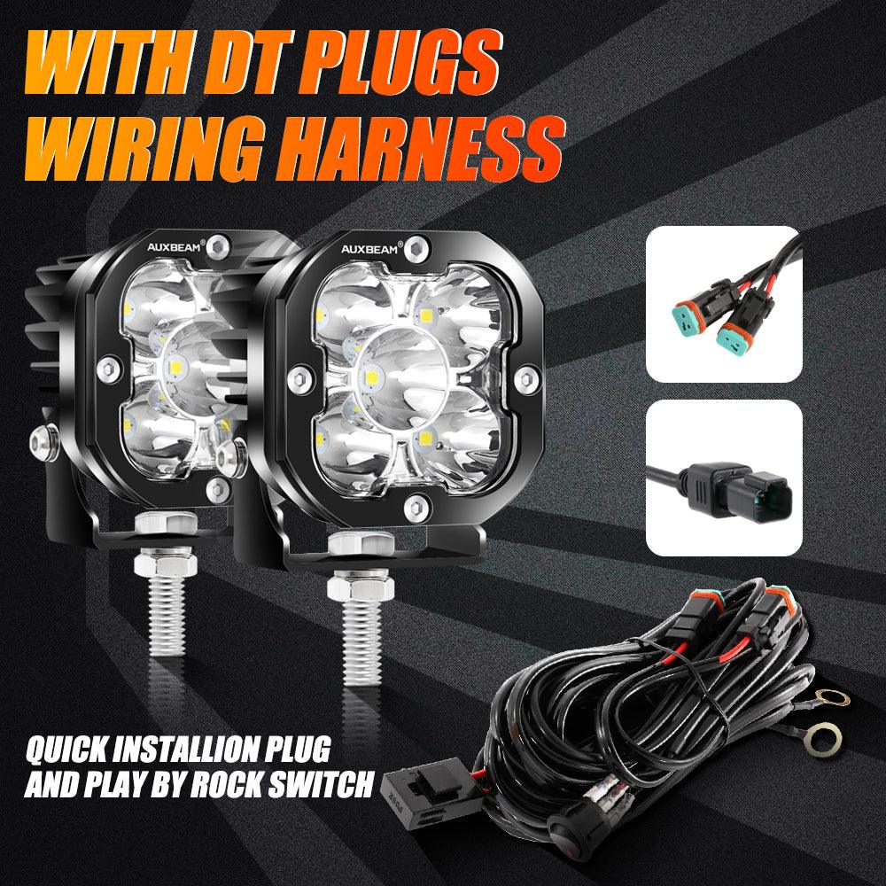 80W 9600LM 3 Inch LED Fog Lights Kit - White/Yellow Beam Compatible with 2012-2022 Toyota Tacoma, 2010-2022 4Runner, 2014-2022 Tundra - Perfect for Off-Roading, Night Driving & Foggy Conditions