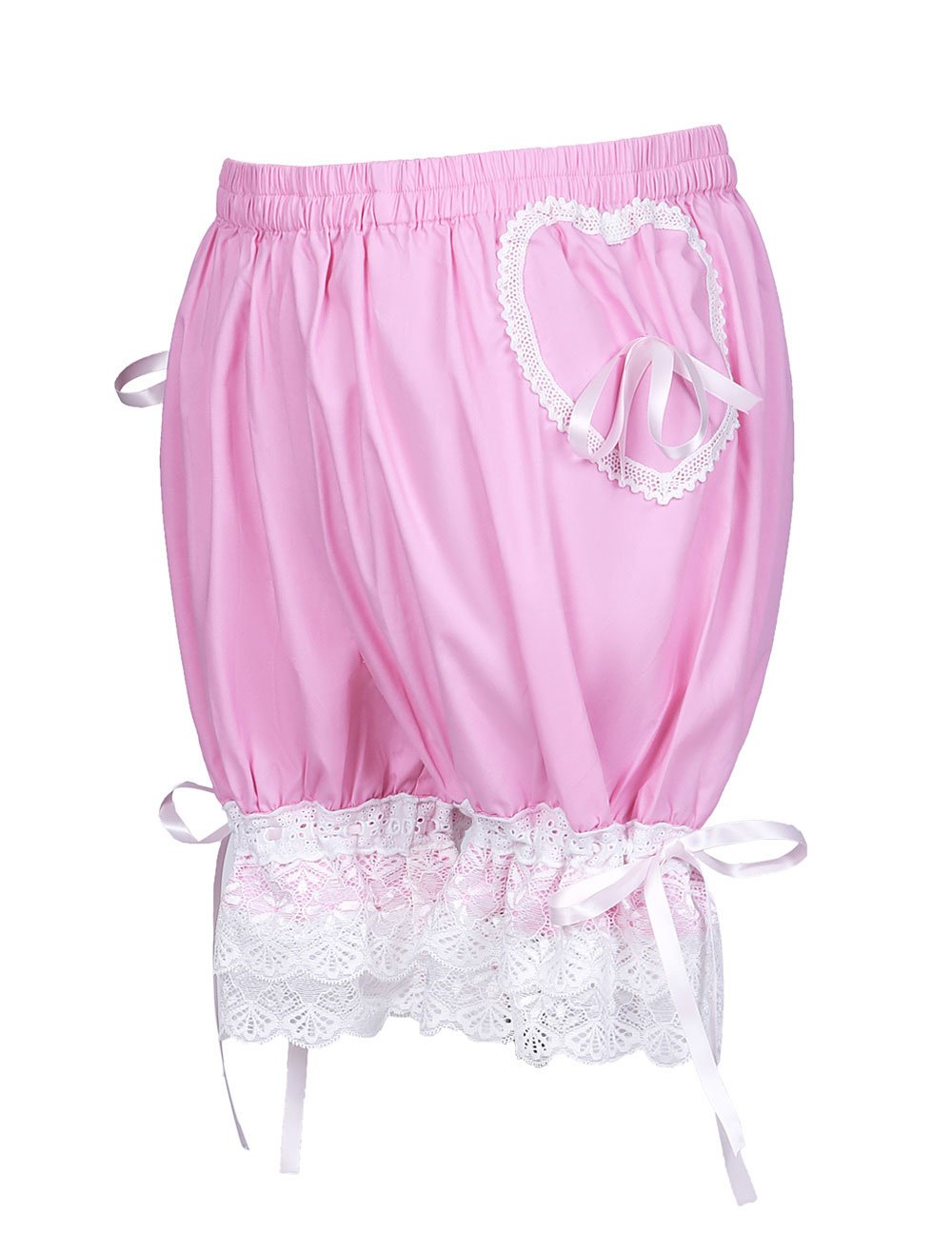 Women's Cotton Candy Pink Lolita Style Pumpkin Shorts Bloomers - Cute Kawaii Underwear for Cosplay, Halloween Costumes & Vintage Fashion