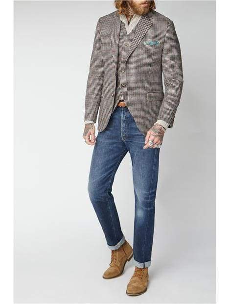 Gibson Mason Fawn Black and Red Check Blazer for Men - Classic Plaid Sport Coat for Business, Office & Formal Events | Perfect for Weddings, Parties & Professional Occasions